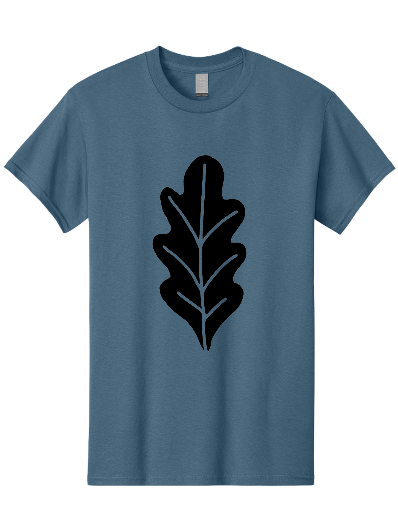 Leaf-Silhouette Men'S Graphic Tee, 100% Cotton, Comfortable Casual Summer Wear, Machine Washable, Leaf Silhouette, Foliage Icon, Simple Leaf Design, Nature-Inspired Graphic, Black Leaf Shape, Neon Green Veins, Minimalist Illustration, -  Aaa601 11