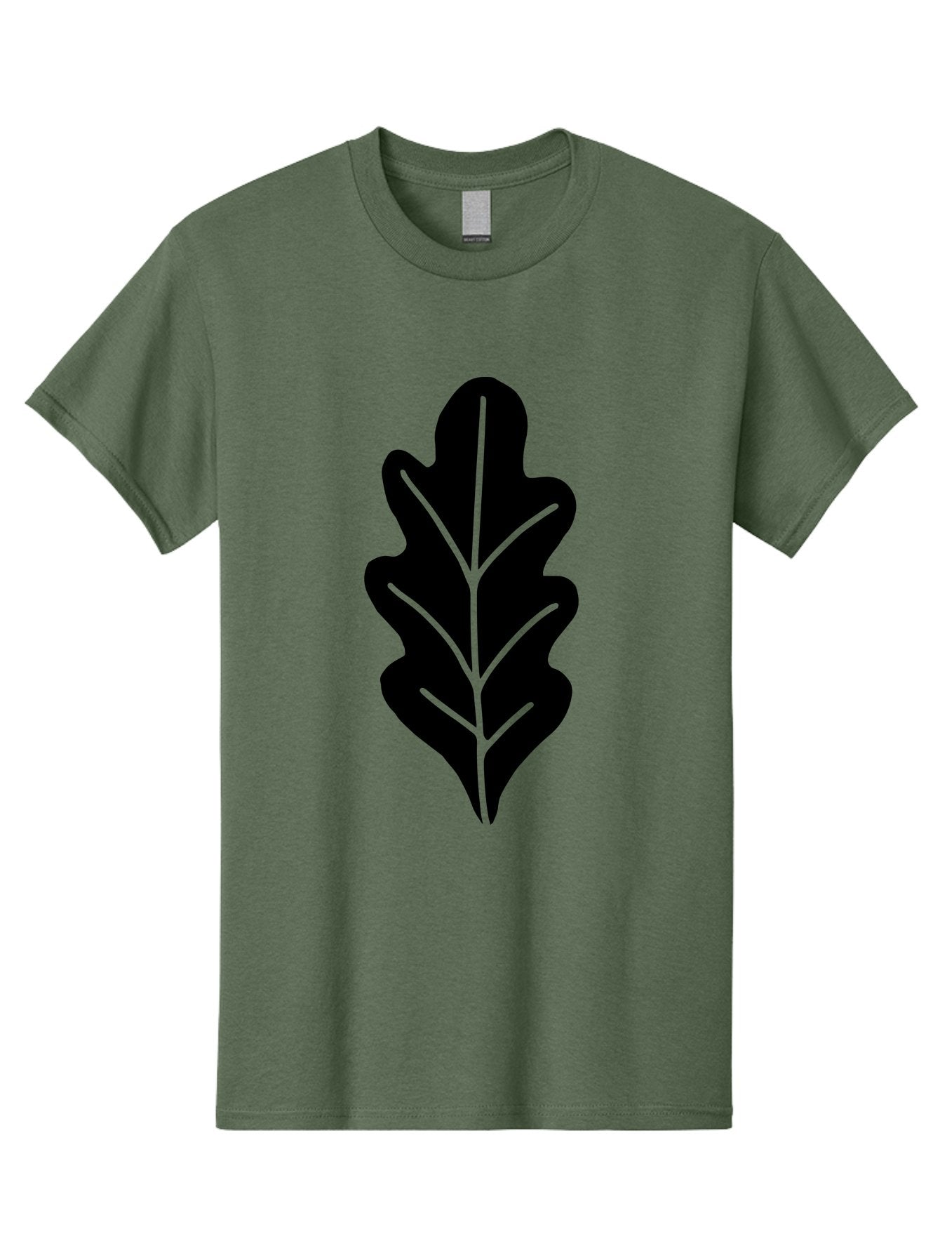 Leaf-Silhouette Men'S Graphic Tee, 100% Cotton, Comfortable Casual Summer Wear, Machine Washable, Leaf Silhouette, Foliage Icon, Simple Leaf Design, Nature-Inspired Graphic, Black Leaf Shape, Neon Green Veins, Minimalist Illustration, -  Aaa601 11