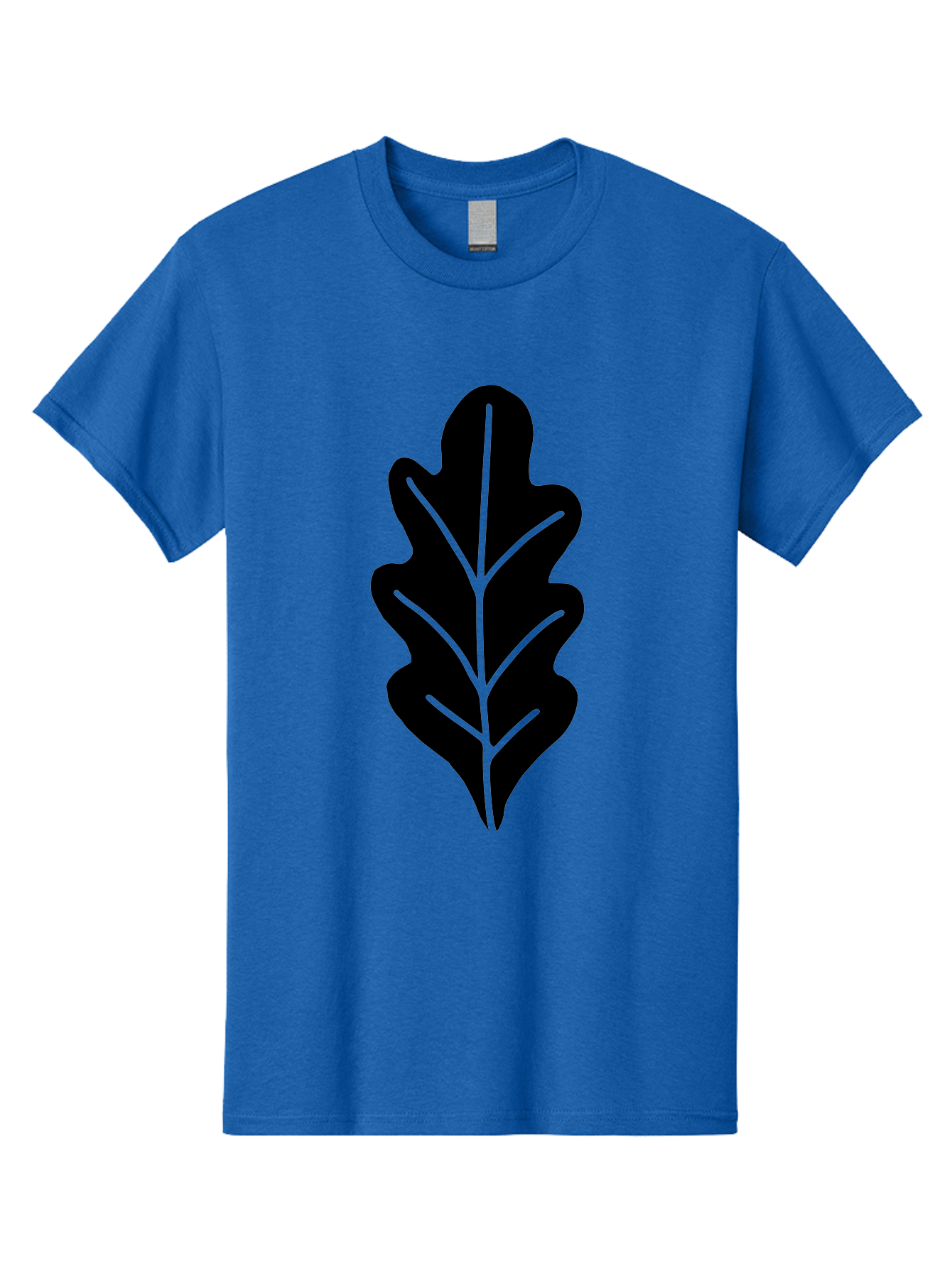 Leaf-Silhouette Men'S Graphic Tee, 100% Cotton, Comfortable Casual Summer Wear, Machine Washable, Leaf Silhouette, Foliage Icon, Simple Leaf Design, Nature-Inspired Graphic, Black Leaf Shape, Neon Green Veins, Minimalist Illustration, -  Aaa601 25