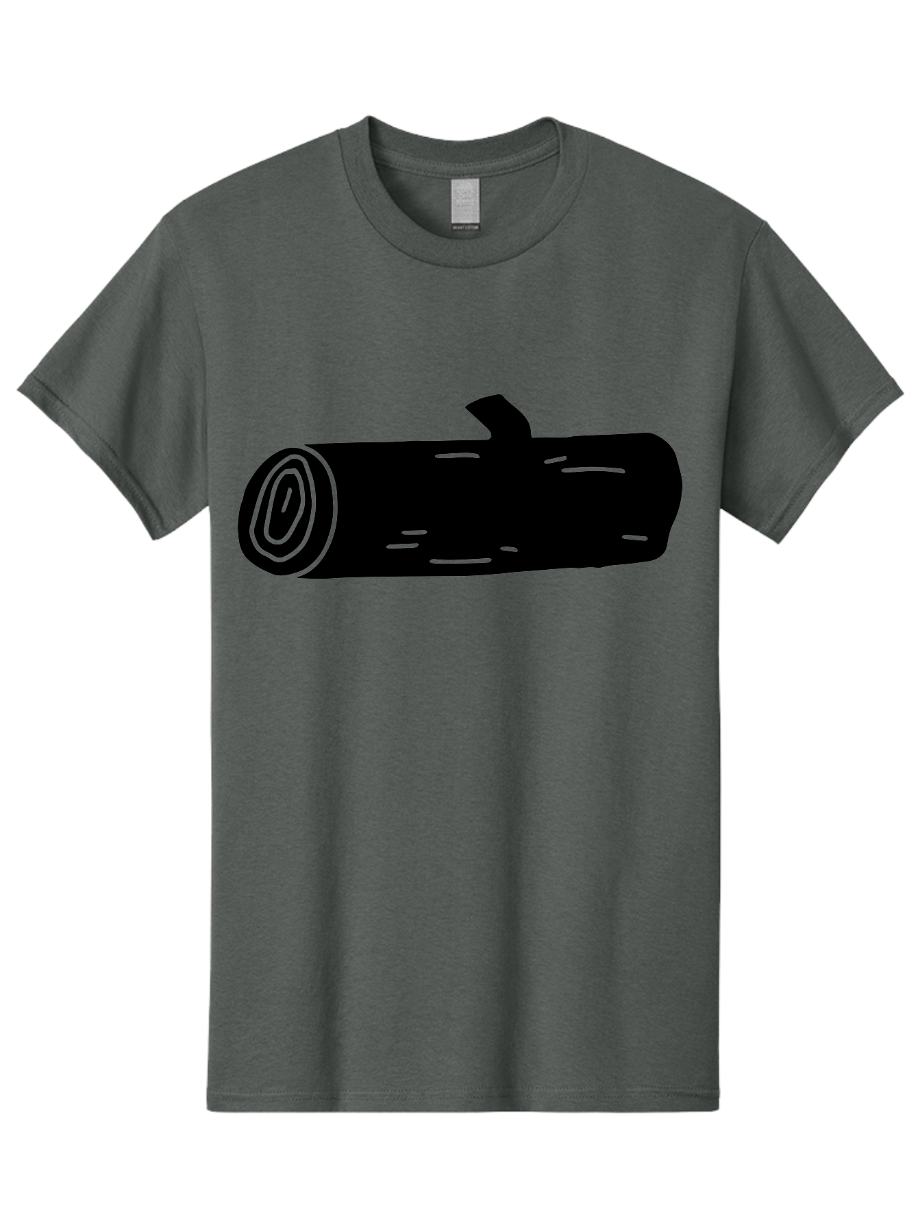 Log Men'S Graphic Tee, 100% Cotton, Comfortable Casual Summer Wear, Machine Washable, Log With Branch, Wooden Texture, Forest Log, Tree Trunk, Rustic Wood, Natural Material, Simple Illustration -  Aaa603 3