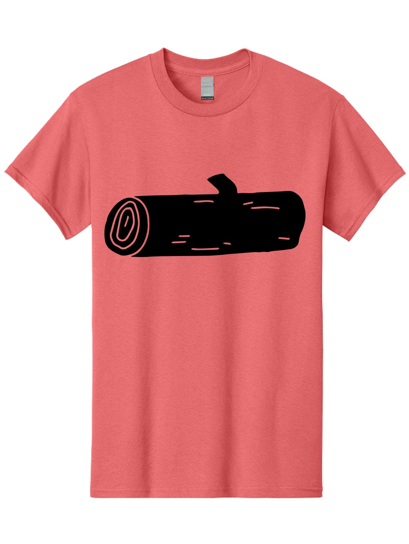 Log Men'S Graphic Tee, 100% Cotton, Comfortable Casual Summer Wear, Machine Washable, Log With Branch, Wooden Texture, Forest Log, Tree Trunk, Rustic Wood, Natural Material, Simple Illustration -  Aaa603 6