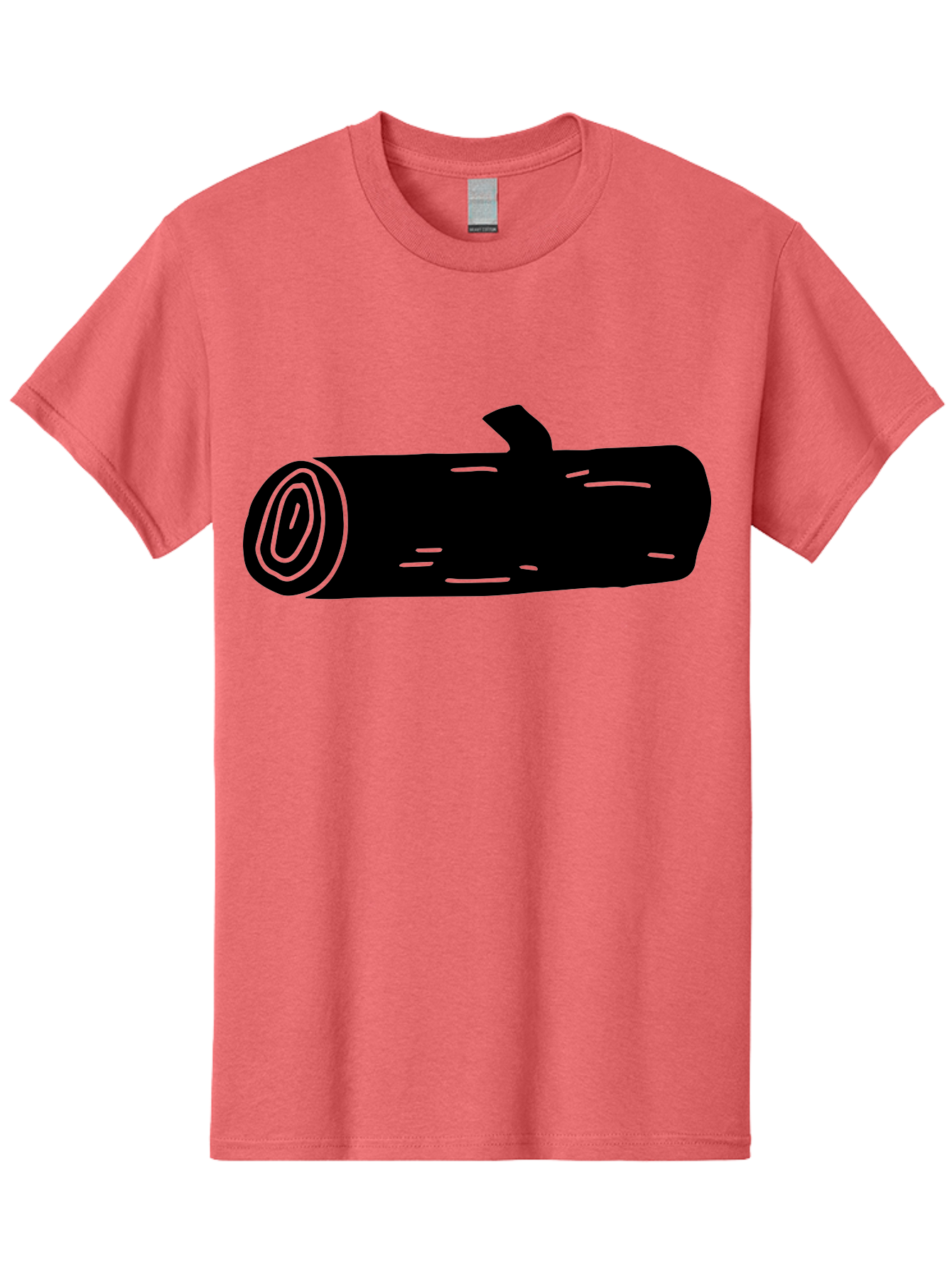 Log Men'S Graphic Tee, 100% Cotton, Comfortable Casual Summer Wear, Machine Washable, Log With Branch, Wooden Texture, Forest Log, Tree Trunk, Rustic Wood, Natural Material, Simple Illustration -  Aaa603 5