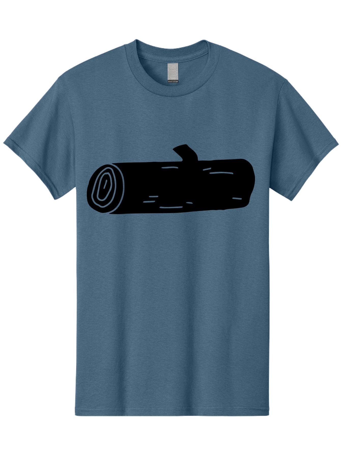 Log Men'S Graphic Tee, 100% Cotton, Comfortable Casual Summer Wear, Machine Washable, Log With Branch, Wooden Texture, Forest Log, Tree Trunk, Rustic Wood, Natural Material, Simple Illustration -  Aaa603