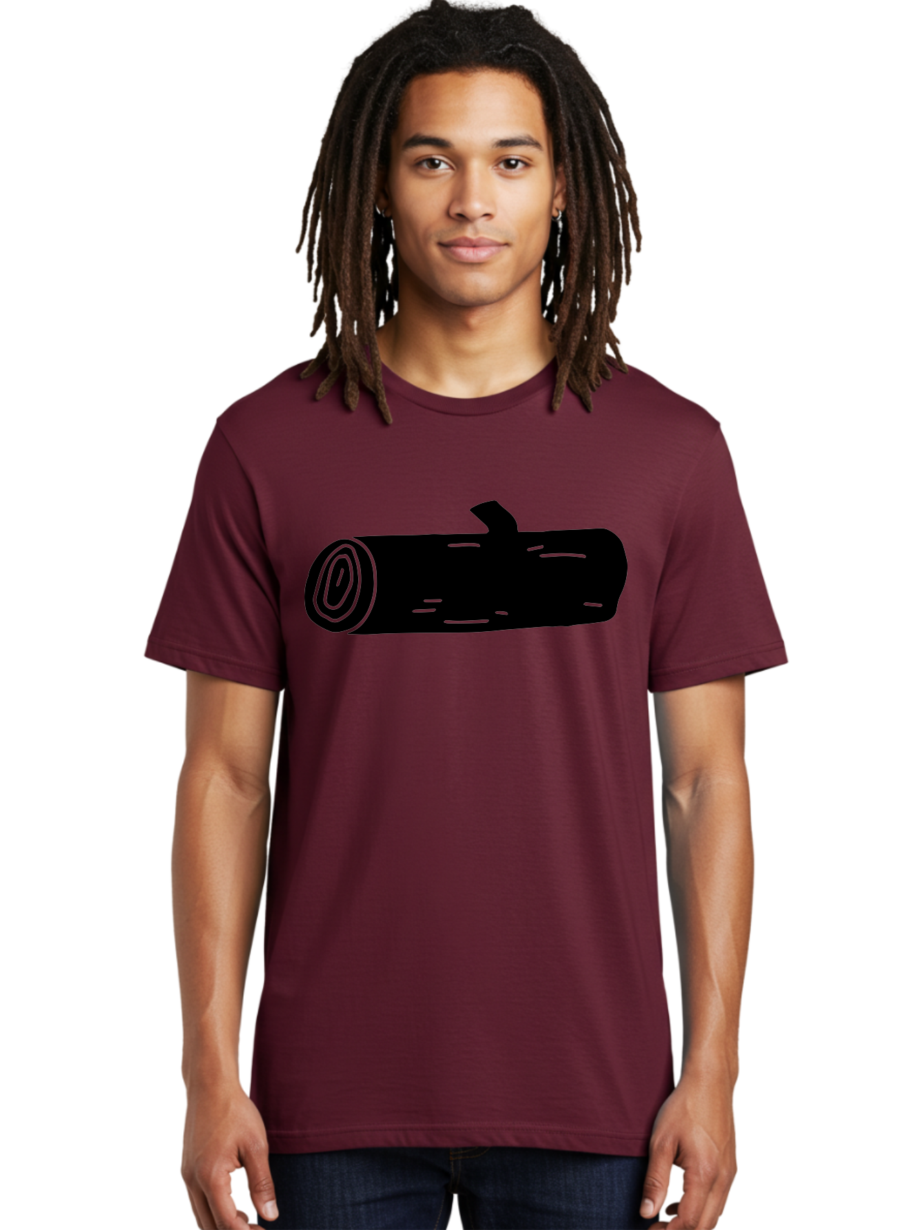 Log Men'S Graphic Tee, 100% Cotton, Comfortable Casual Summer Wear, Machine Washable, Log With Branch, Wooden Texture, Forest Log, Tree Trunk, Rustic Wood, Natural Material, Simple Illustration -  Aaa603 14