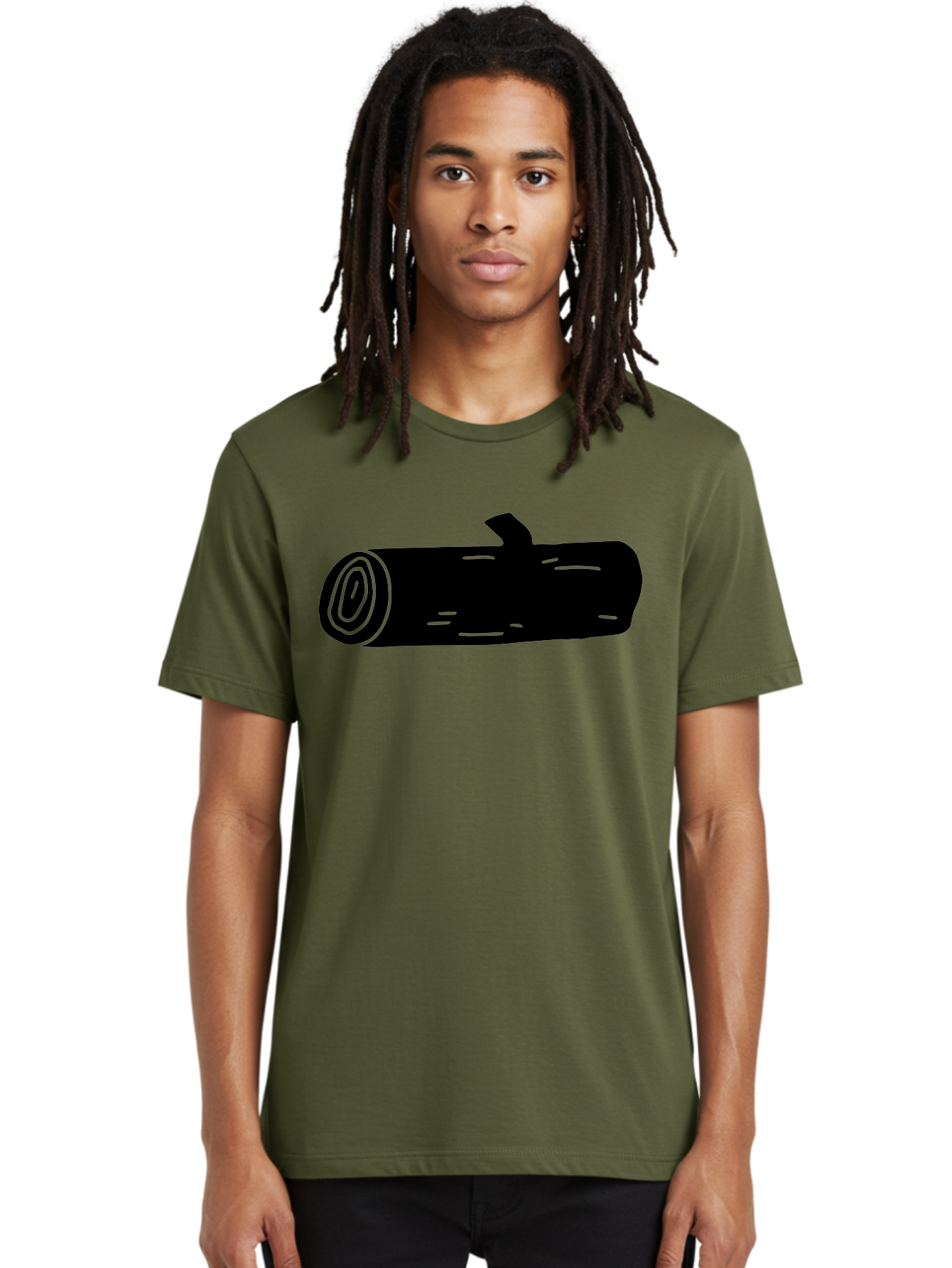 Log Men'S Graphic Tee, 100% Cotton, Comfortable Casual Summer Wear, Machine Washable, Log With Branch, Wooden Texture, Forest Log, Tree Trunk, Rustic Wood, Natural Material, Simple Illustration -  Aaa603 16
