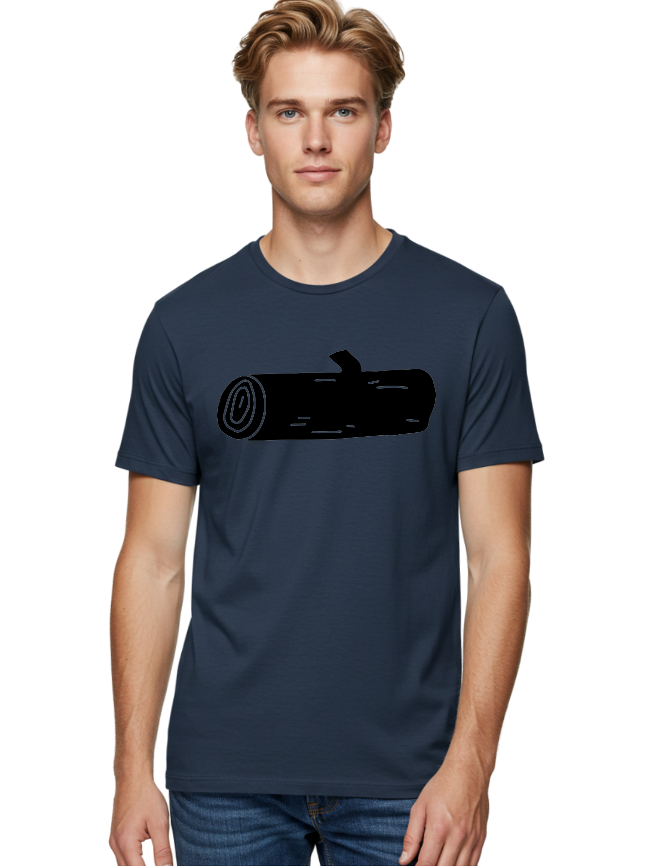 Log Men'S Graphic Tee, 100% Cotton, Comfortable Casual Summer Wear, Machine Washable, Log With Branch, Wooden Texture, Forest Log, Tree Trunk, Rustic Wood, Natural Material, Simple Illustration -  Aaa603 20