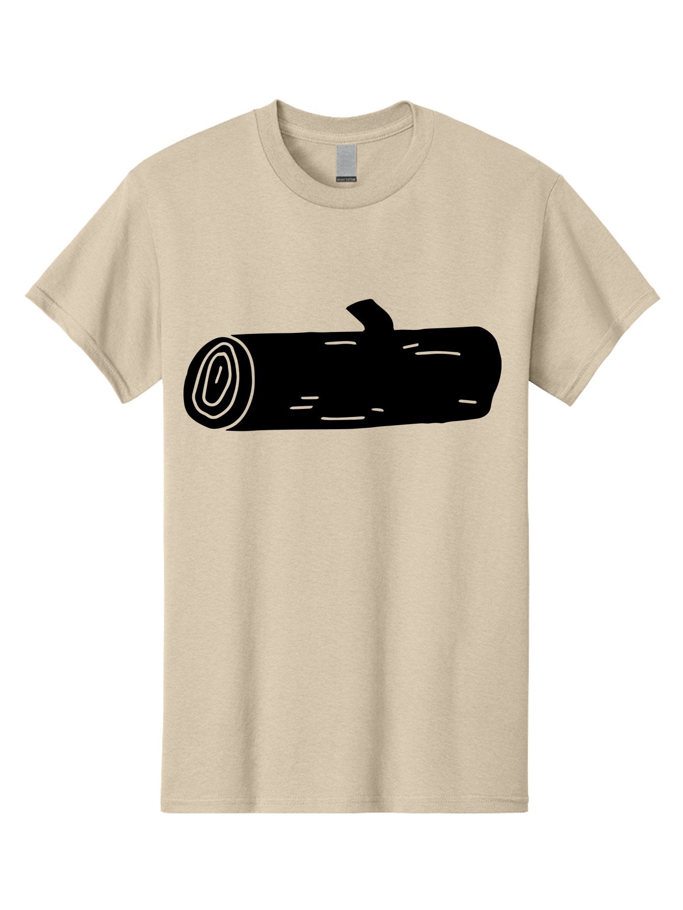 Log Men'S Graphic Tee, 100% Cotton, Comfortable Casual Summer Wear, Machine Washable, Log With Branch, Wooden Texture, Forest Log, Tree Trunk, Rustic Wood, Natural Material, Simple Illustration -  Aaa603 14