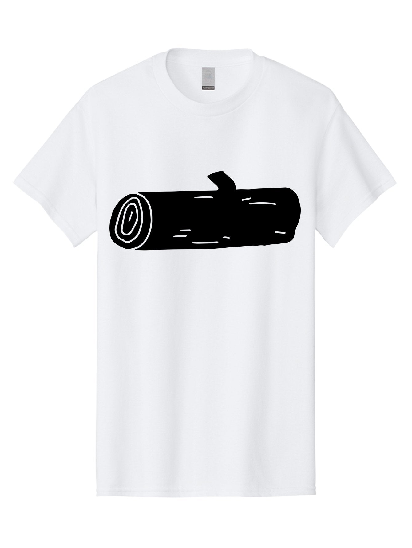 Log Men'S Graphic Tee, 100% Cotton, Comfortable Casual Summer Wear, Machine Washable, Log With Branch, Wooden Texture, Forest Log, Tree Trunk, Rustic Wood, Natural Material, Simple Illustration -  Aaa603