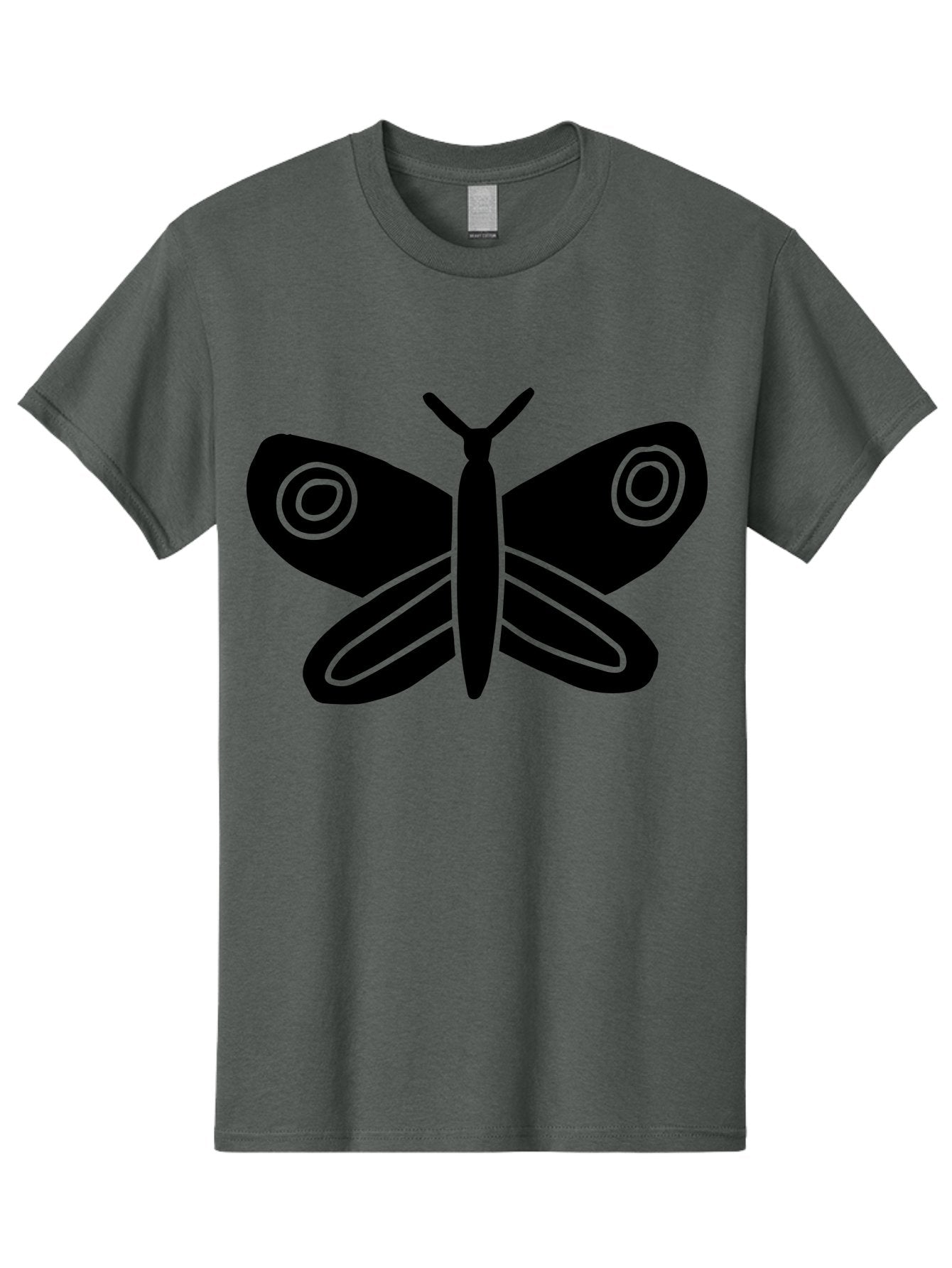 Luna-Moth Men'S Graphic Tee, 100% Cotton, Comfortable Casual Summer Wear, Machine Washable, Simple Moth Design, Minimalist Art, Black Silhouette, Green Outline, Stylized Insect, Modern Graphic, Wing Pattern, Nature Inspiration -  Aaa604 14
