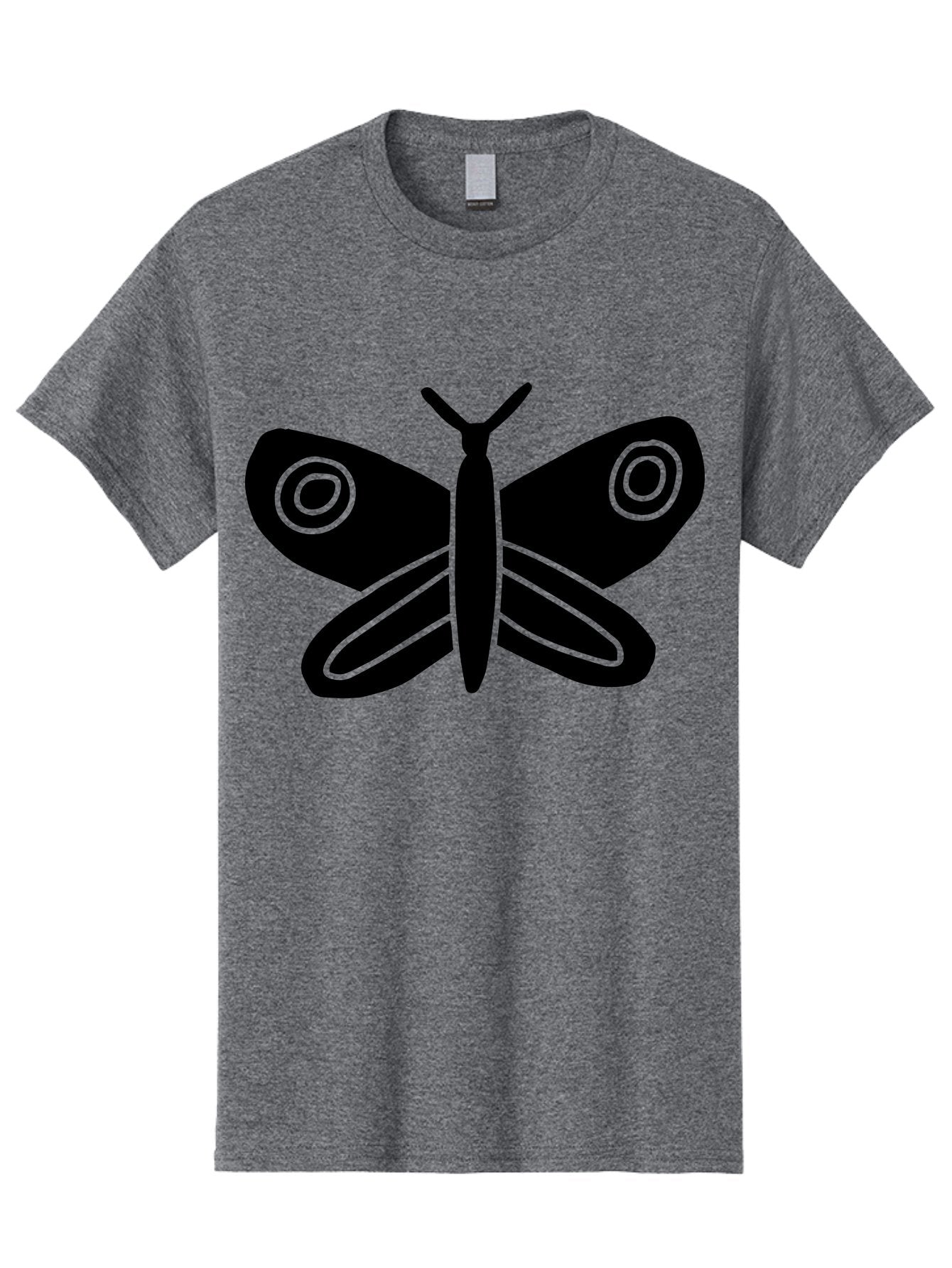 Luna-Moth Men'S Graphic Tee, 100% Cotton, Comfortable Casual Summer Wear, Machine Washable, Simple Moth Design, Minimalist Art, Black Silhouette, Green Outline, Stylized Insect, Modern Graphic, Wing Pattern, Nature Inspiration -  Aaa604 5