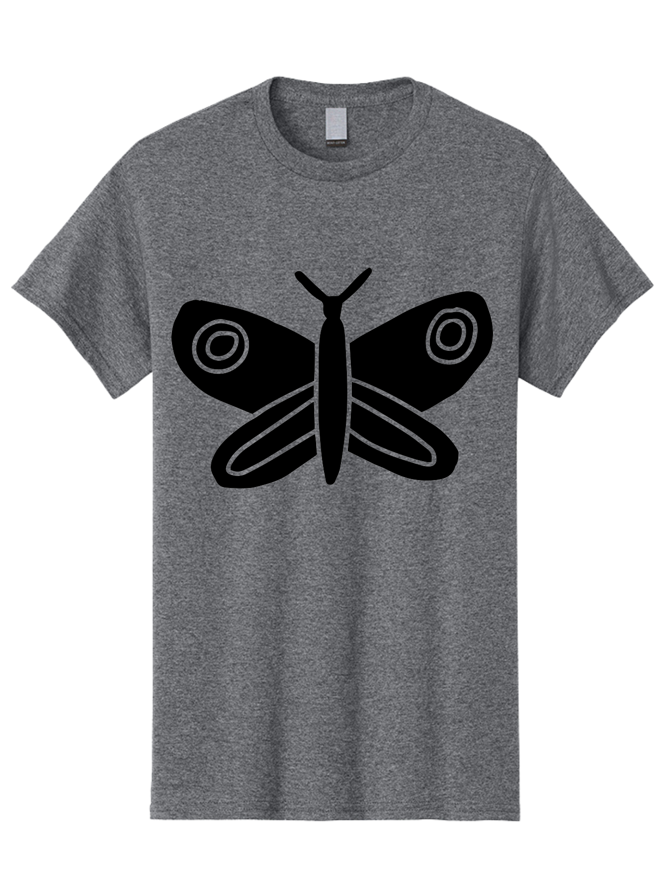 Luna-Moth Men'S Graphic Tee, 100% Cotton, Comfortable Casual Summer Wear, Machine Washable, Simple Moth Design, Minimalist Art, Black Silhouette, Green Outline, Stylized Insect, Modern Graphic, Wing Pattern, Nature Inspiration -  Aaa604 9