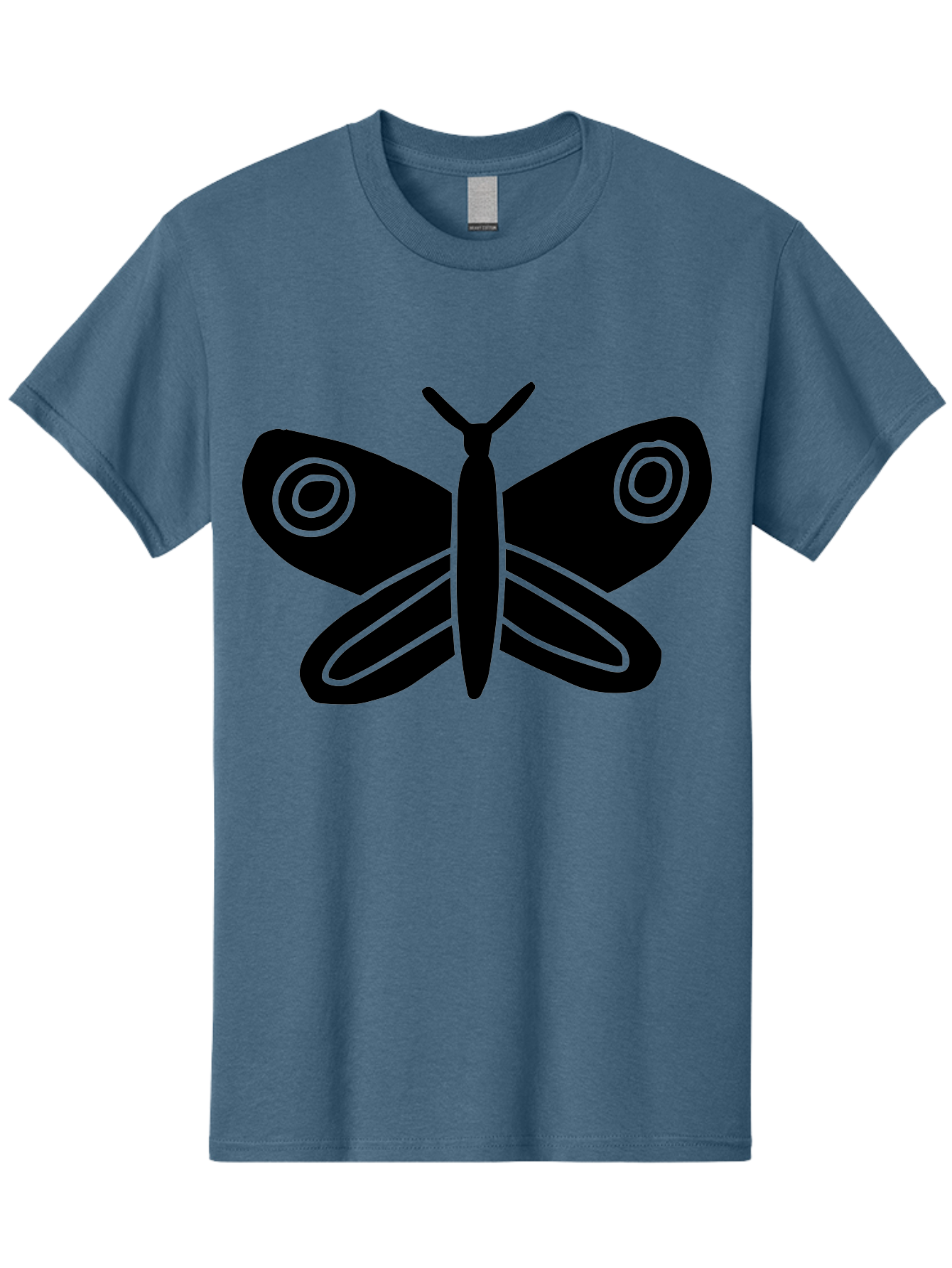 Luna-Moth Men'S Graphic Tee, 100% Cotton, Comfortable Casual Summer Wear, Machine Washable, Simple Moth Design, Minimalist Art, Black Silhouette, Green Outline, Stylized Insect, Modern Graphic, Wing Pattern, Nature Inspiration -  Aaa604 11
