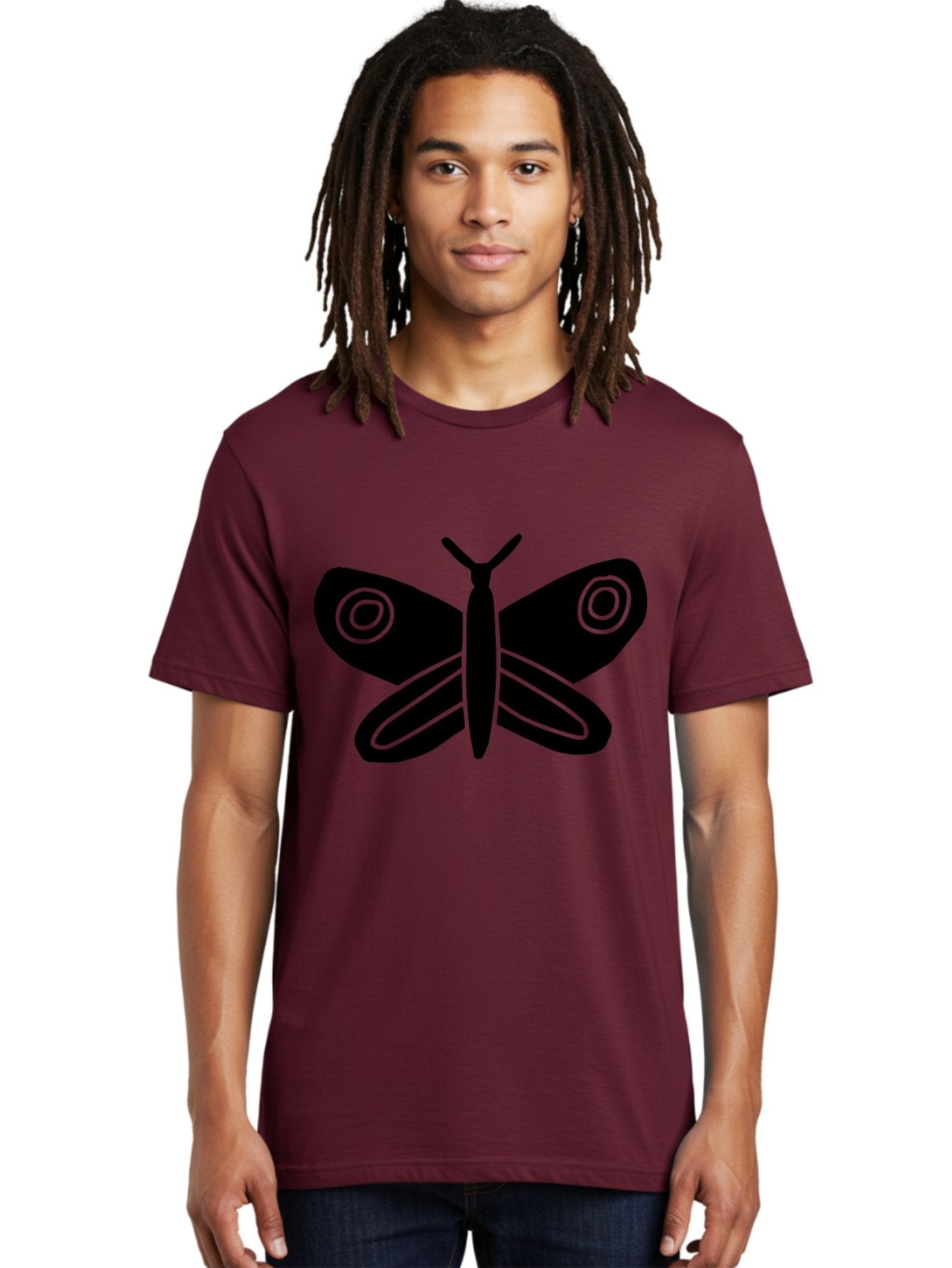 Luna-Moth Men'S Graphic Tee, 100% Cotton, Comfortable Casual Summer Wear, Machine Washable, Simple Moth Design, Minimalist Art, Black Silhouette, Green Outline, Stylized Insect, Modern Graphic, Wing Pattern, Nature Inspiration -  Aaa604 30