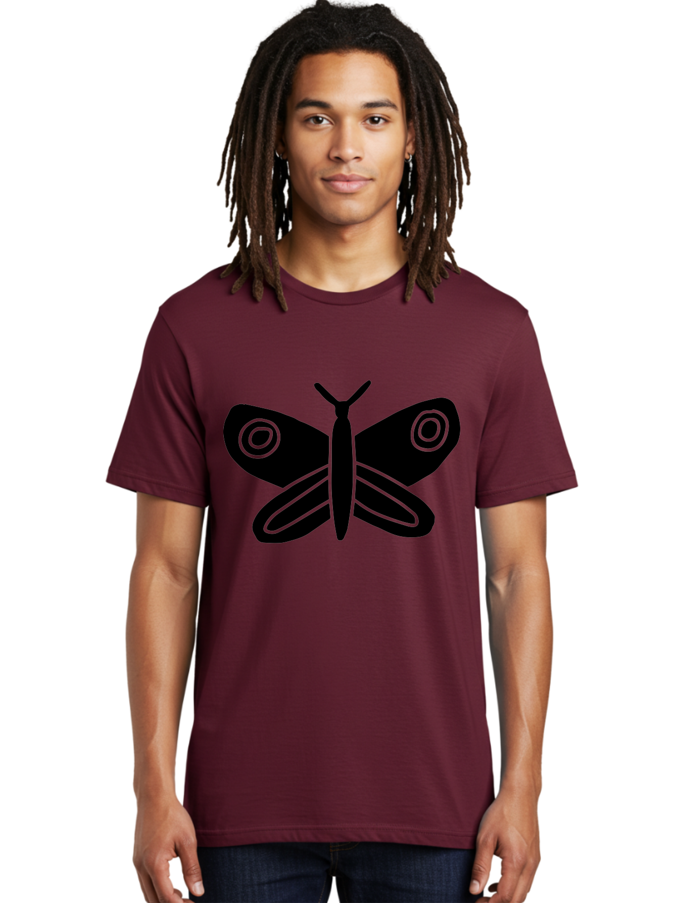 Luna-Moth Men'S Graphic Tee, 100% Cotton, Comfortable Casual Summer Wear, Machine Washable, Simple Moth Design, Minimalist Art, Black Silhouette, Green Outline, Stylized Insect, Modern Graphic, Wing Pattern, Nature Inspiration -  Aaa604 14