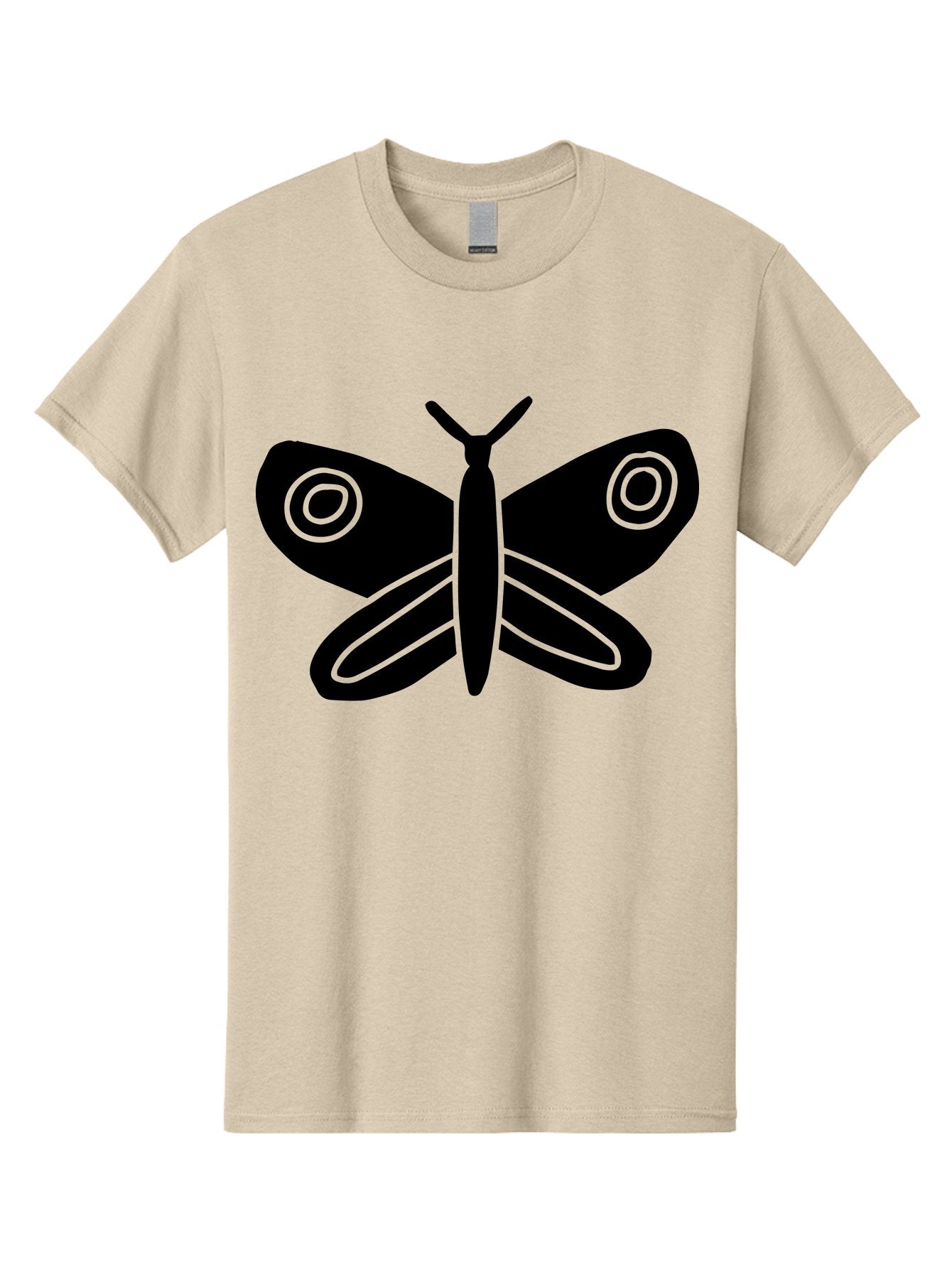 Luna-Moth Men'S Graphic Tee, 100% Cotton, Comfortable Casual Summer Wear, Machine Washable, Simple Moth Design, Minimalist Art, Black Silhouette, Green Outline, Stylized Insect, Modern Graphic, Wing Pattern, Nature Inspiration -  Aaa604 3