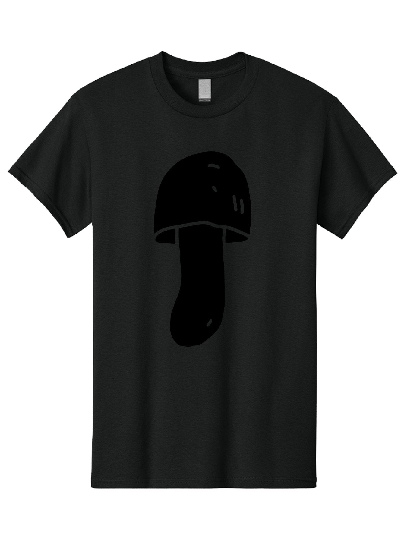 Mushroom-Graphic Men'S Graphic Tee, 100% Cotton, Comfortable Casual Summer Wear, Machine Washable, Mushroom Silhouette, Simple Design, Minimalist Art, Fungal Icon, Black And Green, Nature Symbol -  Aaa606 3