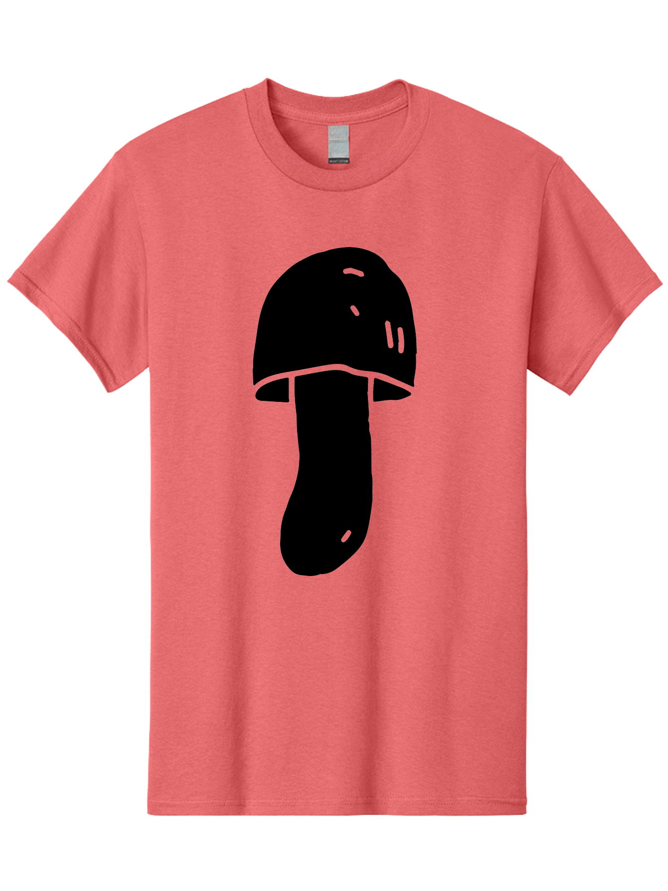 Mushroom-Graphic Men'S Graphic Tee, 100% Cotton, Comfortable Casual Summer Wear, Machine Washable, Mushroom Silhouette, Simple Design, Minimalist Art, Fungal Icon, Black And Green, Nature Symbol -  Aaa606 5