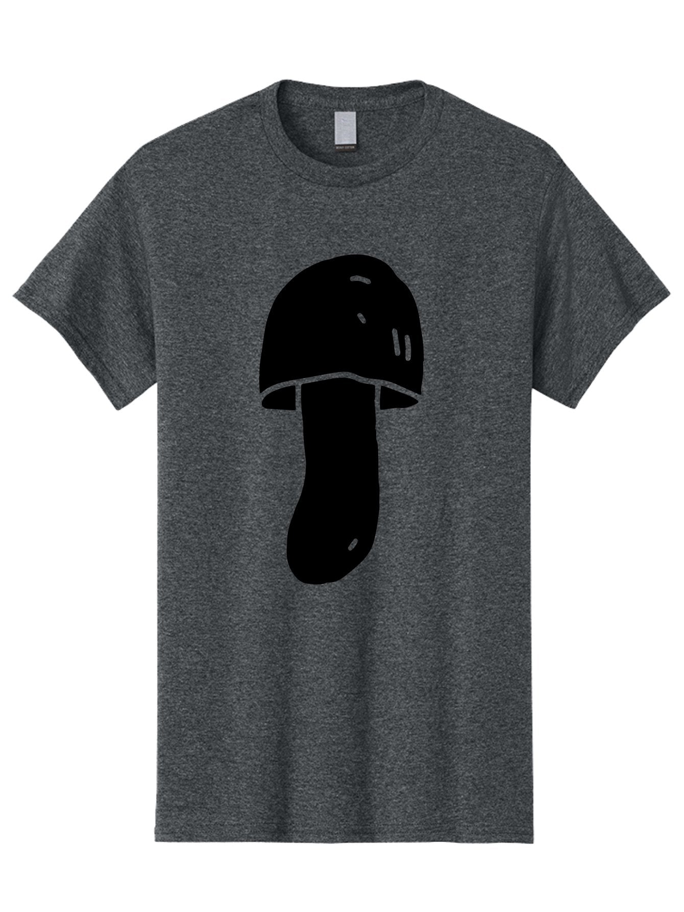 Mushroom-Graphic Men'S Graphic Tee, 100% Cotton, Comfortable Casual Summer Wear, Machine Washable, Mushroom Silhouette, Simple Design, Minimalist Art, Fungal Icon, Black And Green, Nature Symbol -  Aaa606 6