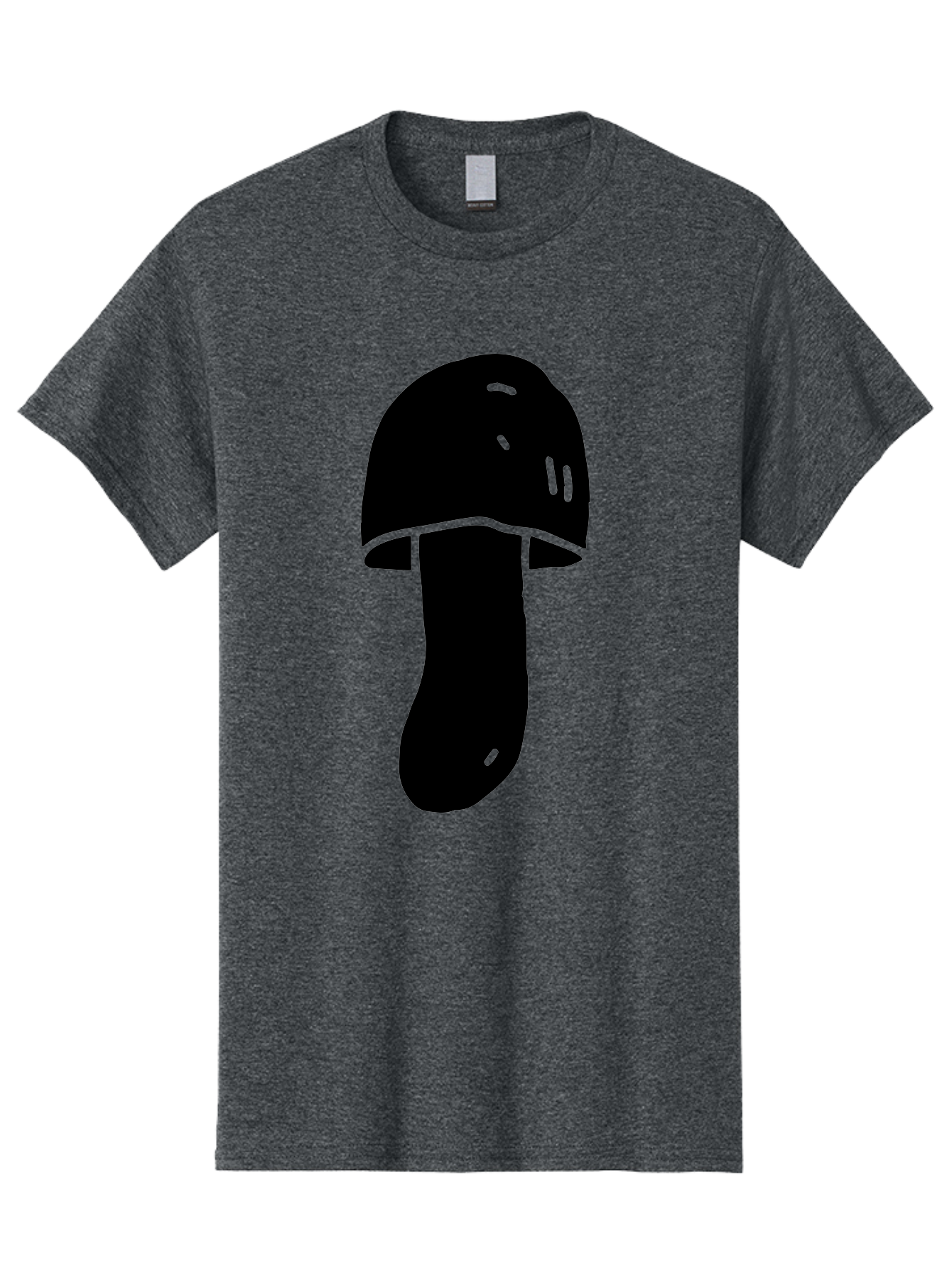 Mushroom-Graphic Men'S Graphic Tee, 100% Cotton, Comfortable Casual Summer Wear, Machine Washable, Mushroom Silhouette, Simple Design, Minimalist Art, Fungal Icon, Black And Green, Nature Symbol -  Aaa606 7