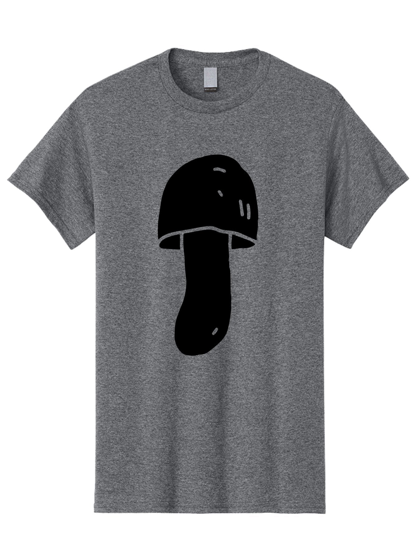 Mushroom-Graphic Men'S Graphic Tee, 100% Cotton, Comfortable Casual Summer Wear, Machine Washable, Mushroom Silhouette, Simple Design, Minimalist Art, Fungal Icon, Black And Green, Nature Symbol -  Aaa606 10