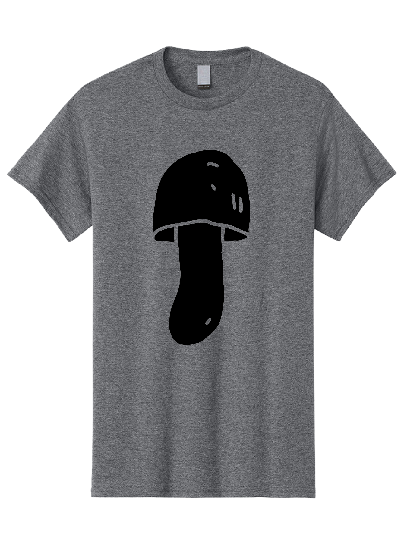 Mushroom-Graphic Men'S Graphic Tee, 100% Cotton, Comfortable Casual Summer Wear, Machine Washable, Mushroom Silhouette, Simple Design, Minimalist Art, Fungal Icon, Black And Green, Nature Symbol -  Aaa606 9