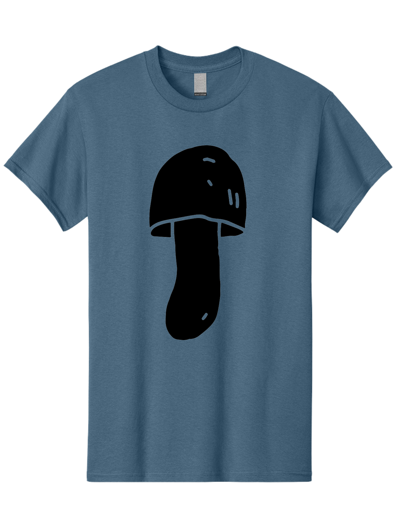 Mushroom-Graphic Men'S Graphic Tee, 100% Cotton, Comfortable Casual Summer Wear, Machine Washable, Mushroom Silhouette, Simple Design, Minimalist Art, Fungal Icon, Black And Green, Nature Symbol -  Aaa606 11