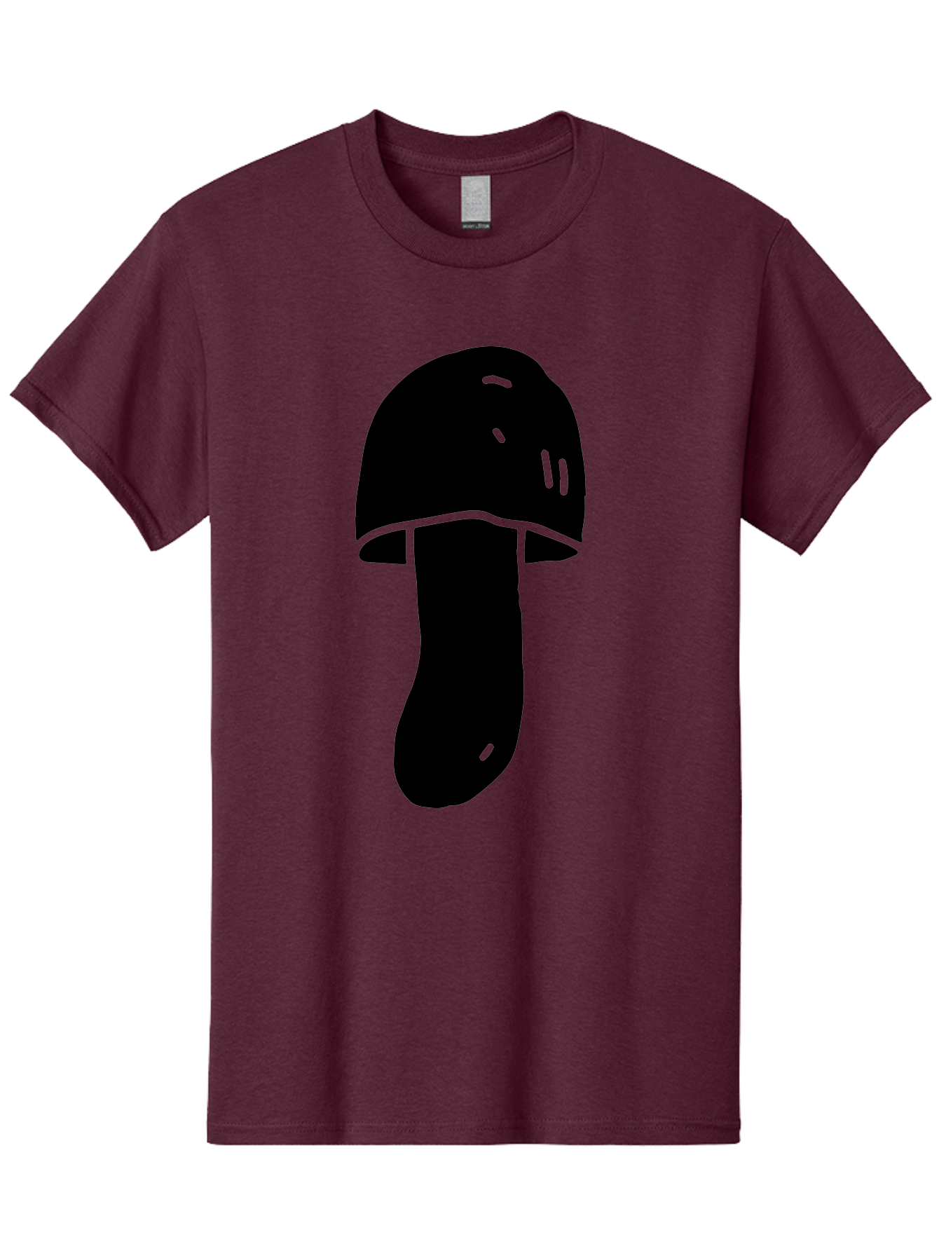 Mushroom-Graphic Men'S Graphic Tee, 100% Cotton, Comfortable Casual Summer Wear, Machine Washable, Mushroom Silhouette, Simple Design, Minimalist Art, Fungal Icon, Black And Green, Nature Symbol -  Aaa606 13