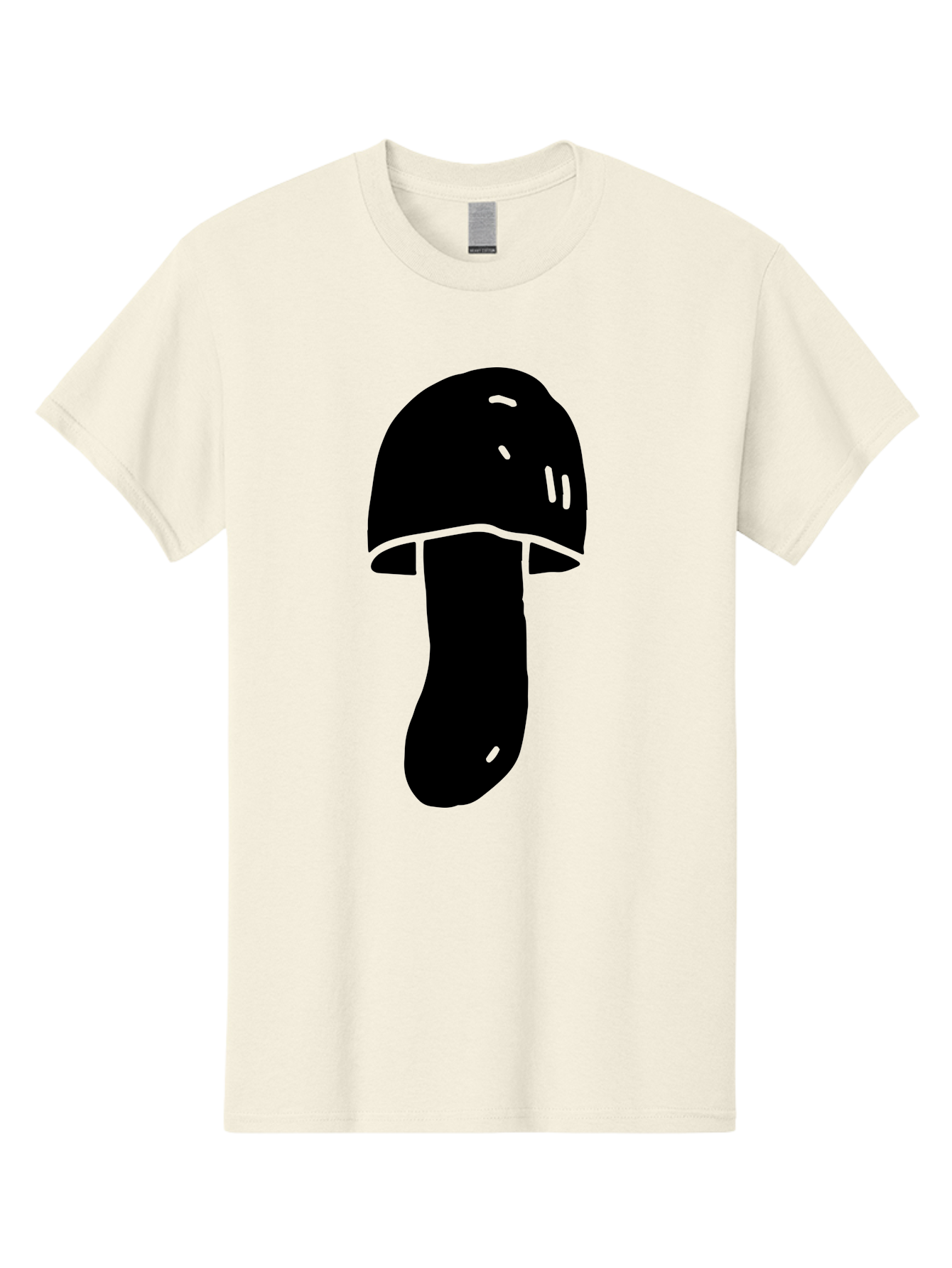 Mushroom-Graphic Men'S Graphic Tee, 100% Cotton, Comfortable Casual Summer Wear, Machine Washable, Mushroom Silhouette, Simple Design, Minimalist Art, Fungal Icon, Black And Green, Nature Symbol -  Aaa606 17
