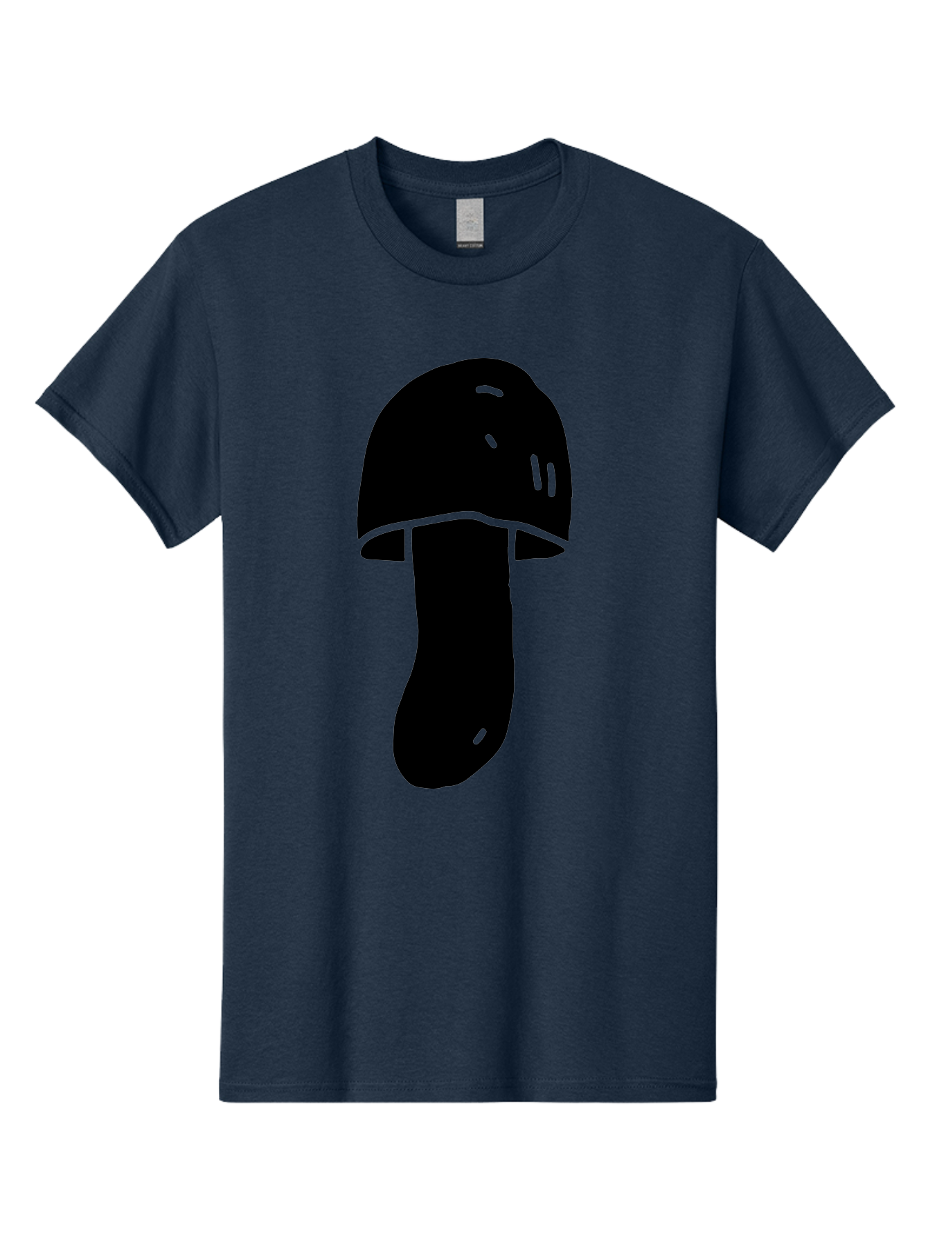 Mushroom-Graphic Men'S Graphic Tee, 100% Cotton, Comfortable Casual Summer Wear, Machine Washable, Mushroom Silhouette, Simple Design, Minimalist Art, Fungal Icon, Black And Green, Nature Symbol -  Aaa606 19