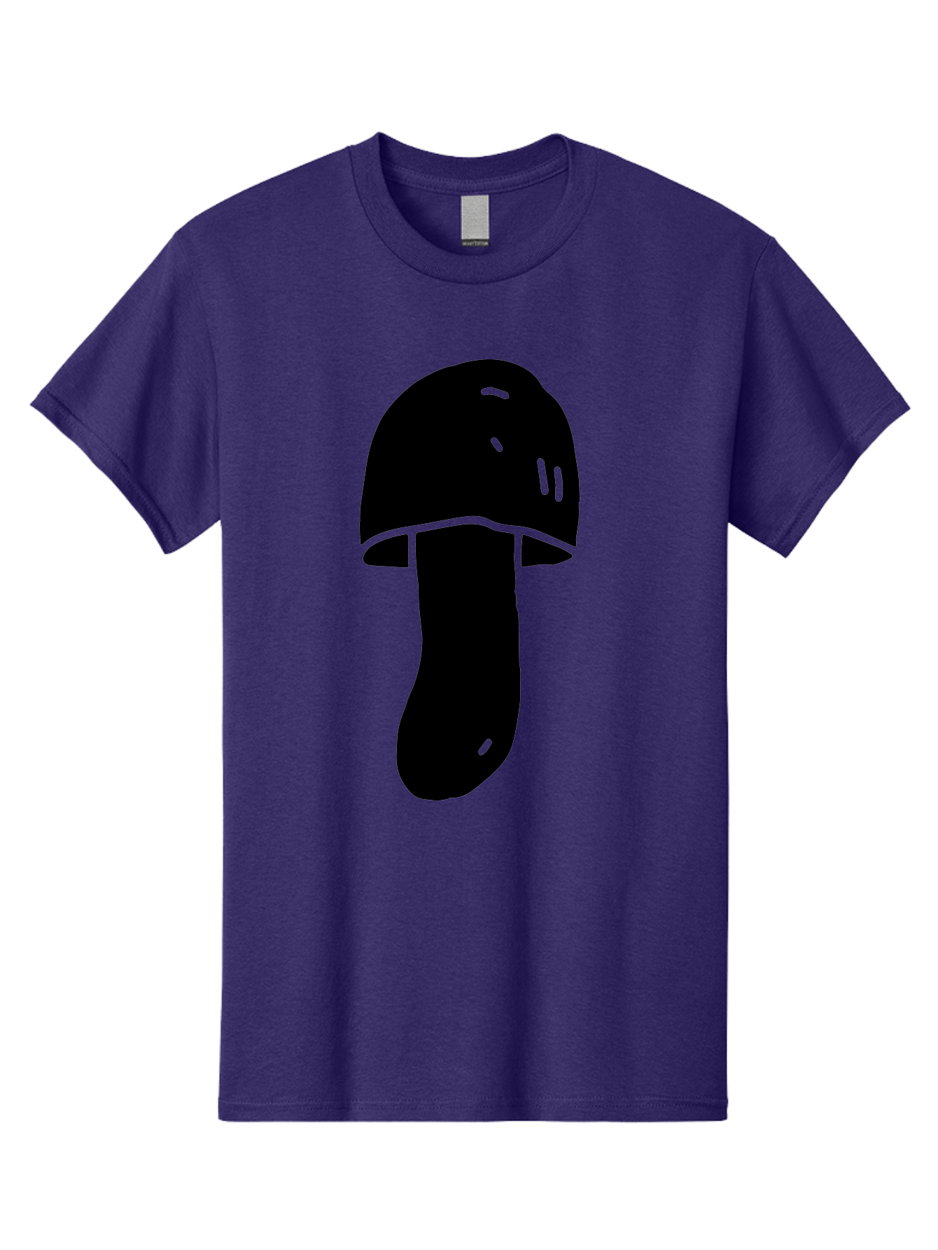 Mushroom-Graphic Men'S Graphic Tee, 100% Cotton, Comfortable Casual Summer Wear, Machine Washable, Mushroom Silhouette, Simple Design, Minimalist Art, Fungal Icon, Black And Green, Nature Symbol -  Aaa606 21