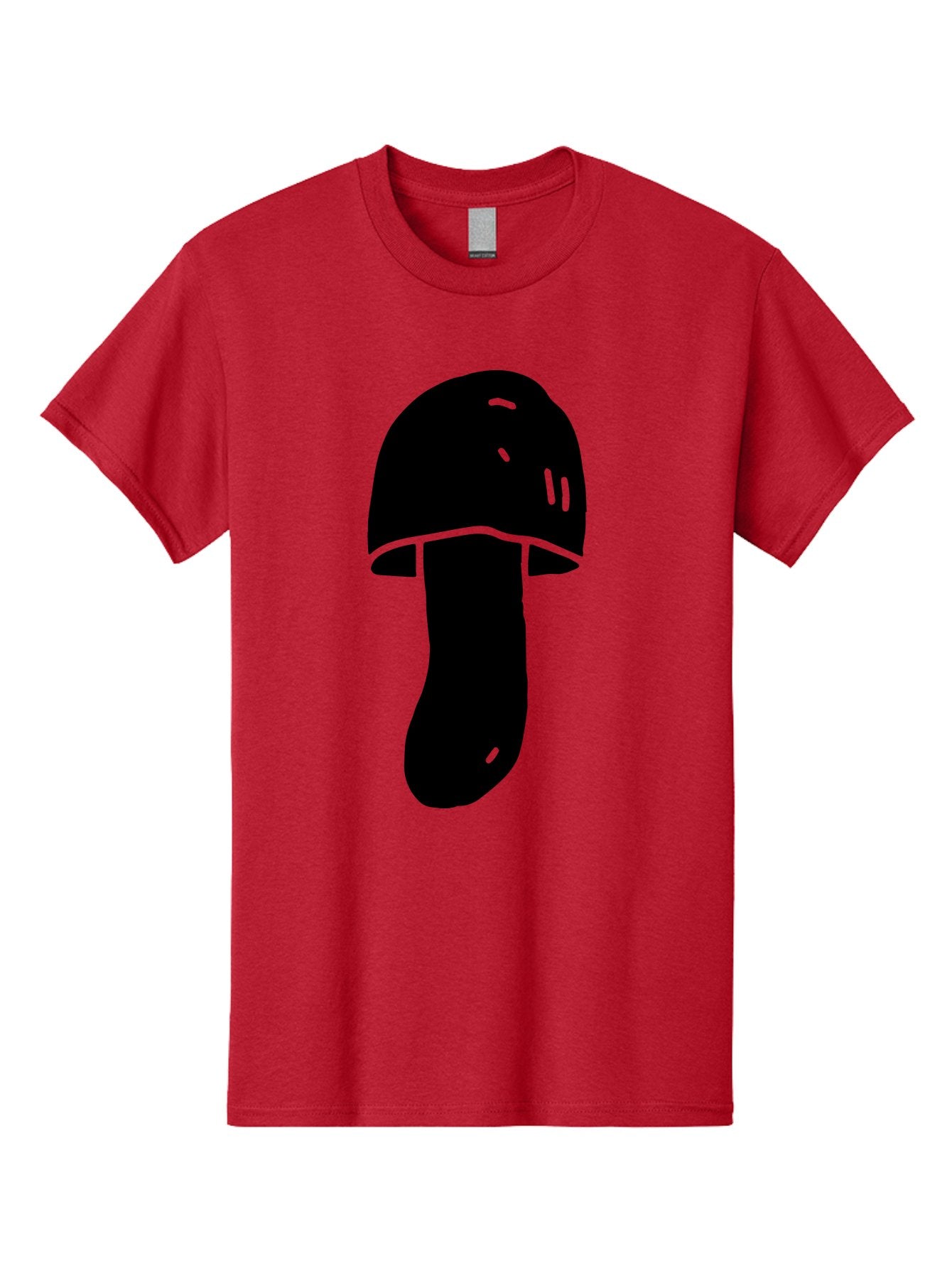 Mushroom-Graphic Men'S Graphic Tee, 100% Cotton, Comfortable Casual Summer Wear, Machine Washable, Mushroom Silhouette, Simple Design, Minimalist Art, Fungal Icon, Black And Green, Nature Symbol -  Aaa606 12