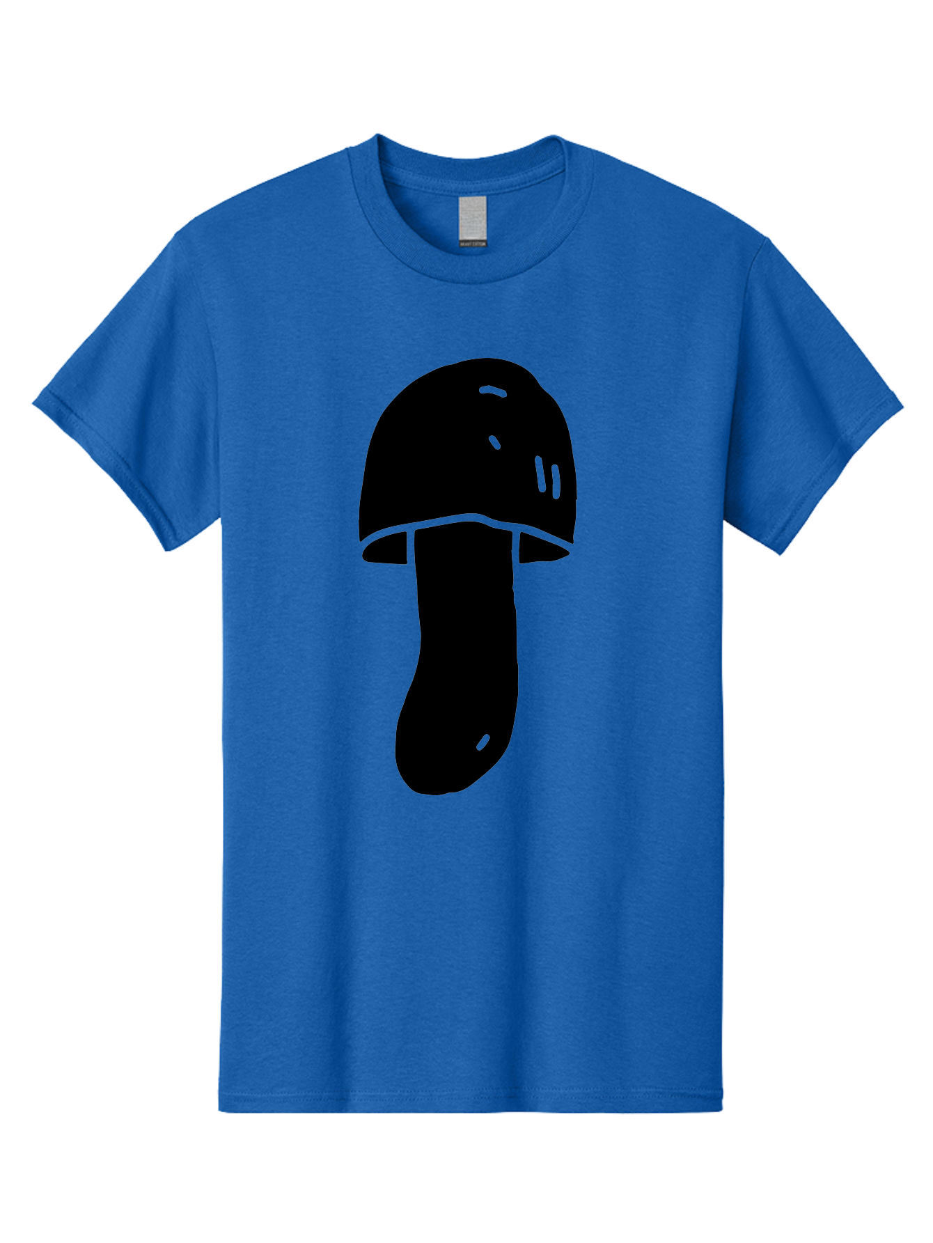 Mushroom-Graphic Men'S Graphic Tee, 100% Cotton, Comfortable Casual Summer Wear, Machine Washable, Mushroom Silhouette, Simple Design, Minimalist Art, Fungal Icon, Black And Green, Nature Symbol -  Aaa606 25