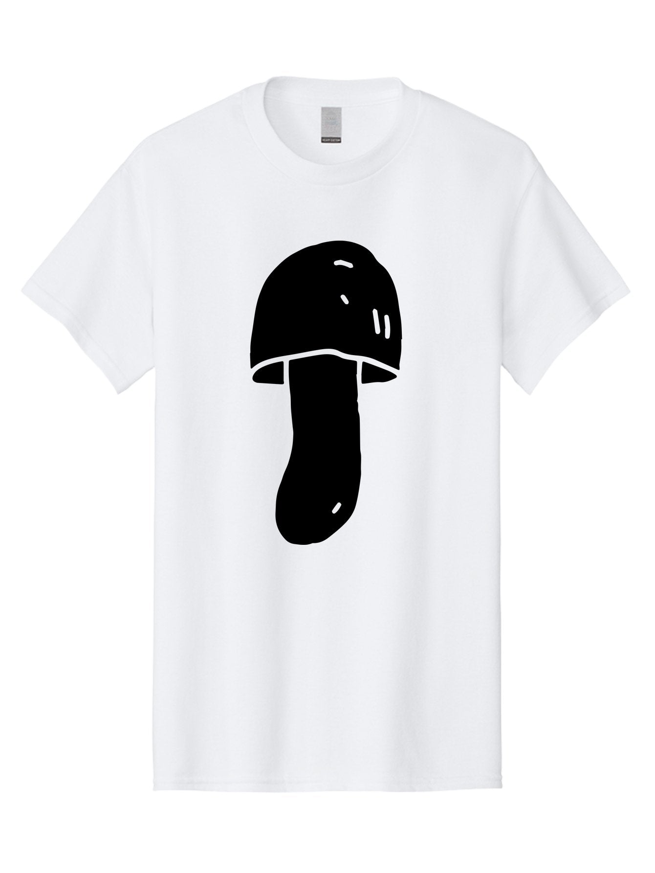 Mushroom-Graphic Men'S Graphic Tee, 100% Cotton, Comfortable Casual Summer Wear, Machine Washable, Mushroom Silhouette, Simple Design, Minimalist Art, Fungal Icon, Black And Green, Nature Symbol -  Aaa606 8