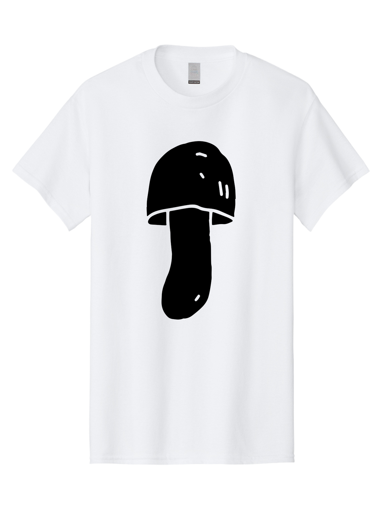 Mushroom-Graphic Men'S Graphic Tee, 100% Cotton, Comfortable Casual Summer Wear, Machine Washable, Mushroom Silhouette, Simple Design, Minimalist Art, Fungal Icon, Black And Green, Nature Symbol -  Aaa606 29