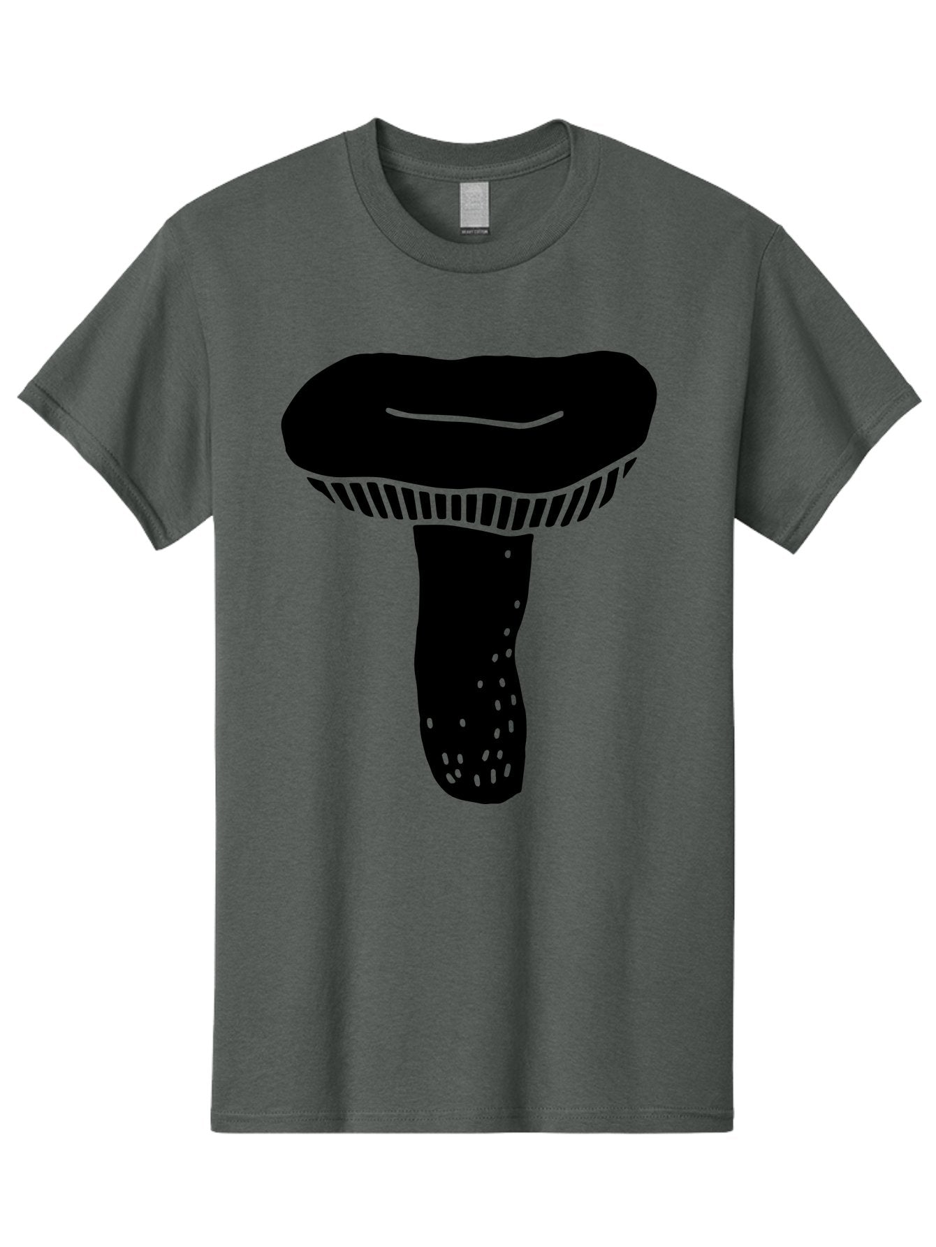 Mushroom Men'S Graphic Tee, 100% Cotton, Comfortable Casual Summer Wear, Machine Washable, Black Mushroom, Simple Design, Minimalist Art, Fungal Illustration, Stylized Fungus, Green Accents, Abstract Shape, Modern Graphics, -  Aaa608 8