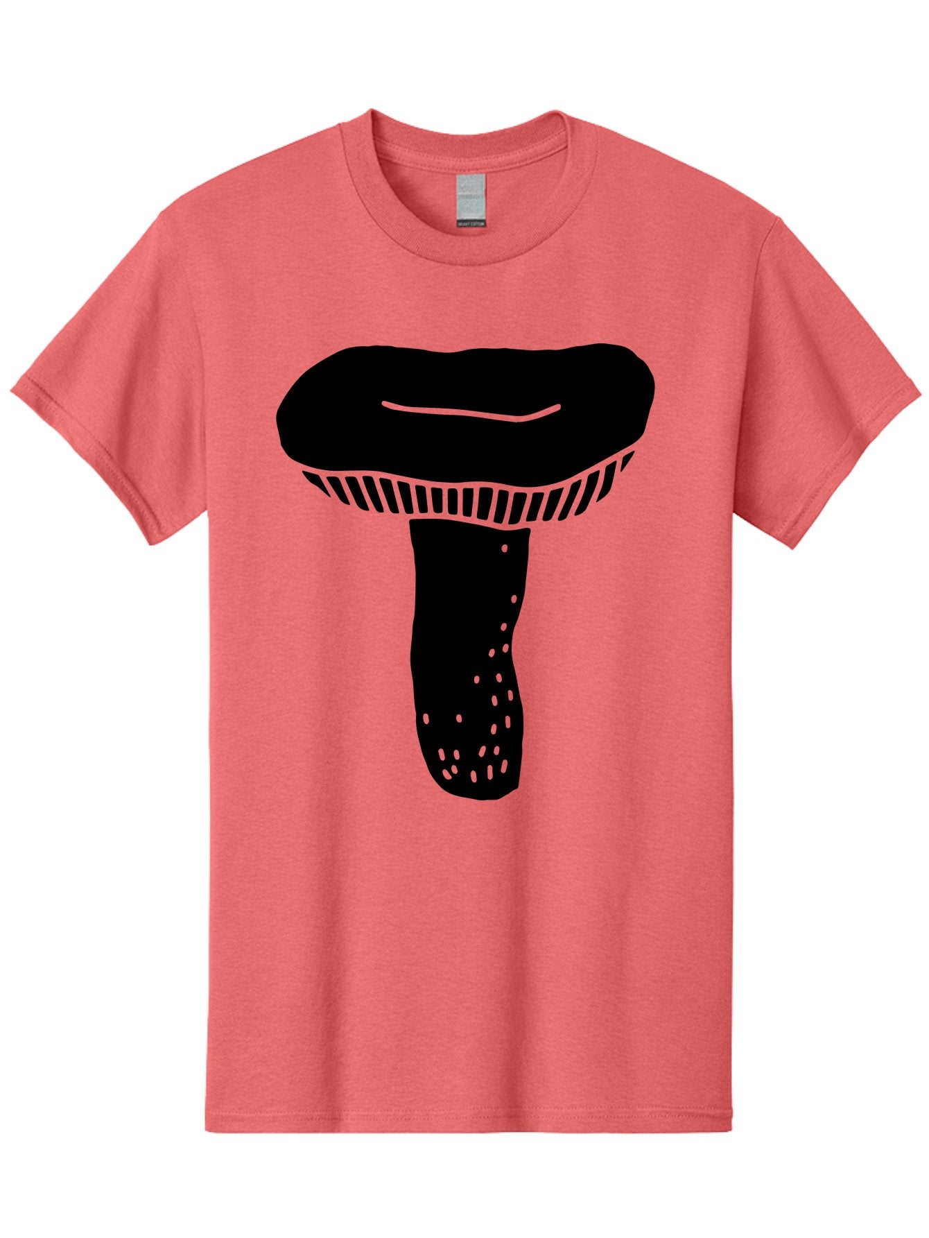 Mushroom Men'S Graphic Tee, 100% Cotton, Comfortable Casual Summer Wear, Machine Washable, Black Mushroom, Simple Design, Minimalist Art, Fungal Illustration, Stylized Fungus, Green Accents, Abstract Shape, Modern Graphics, -  Aaa608 11