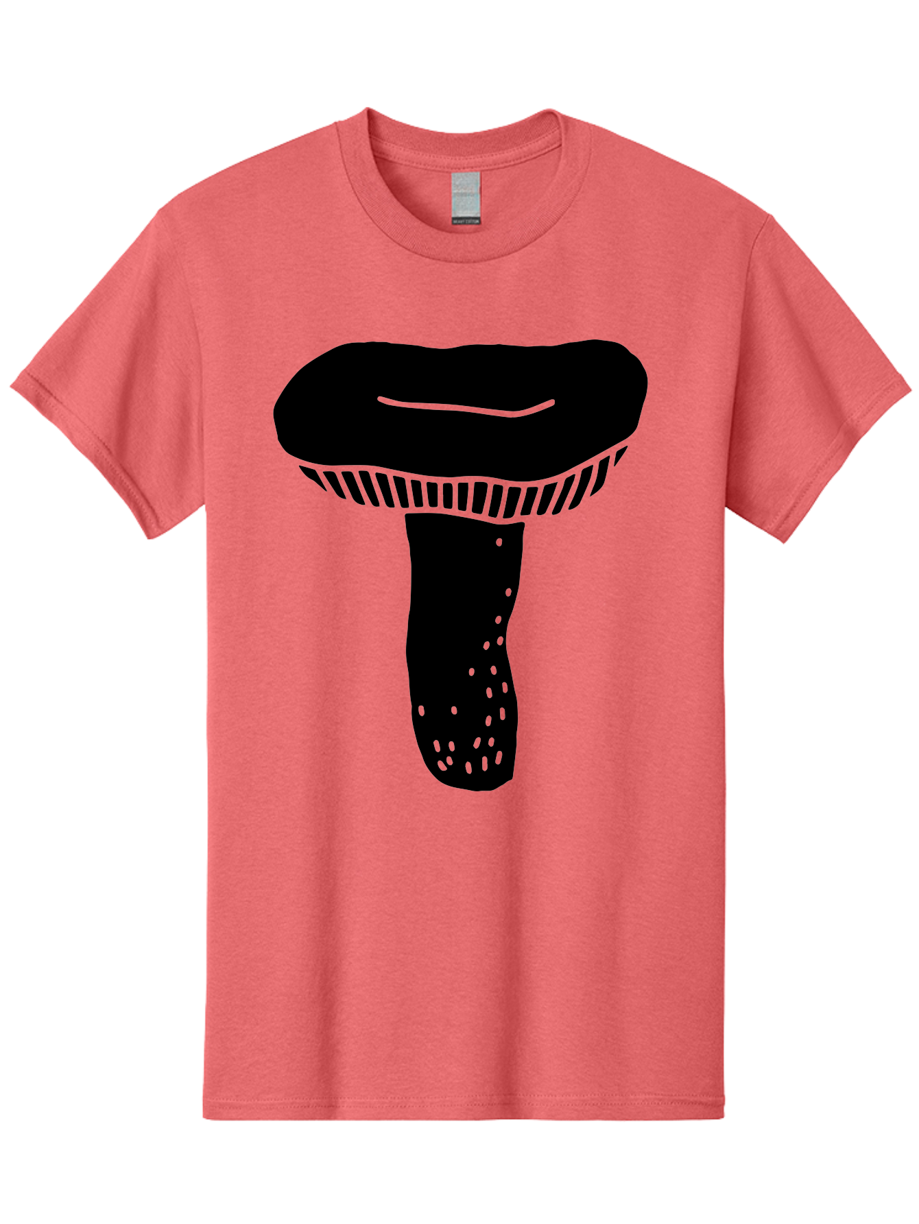 Mushroom Men'S Graphic Tee, 100% Cotton, Comfortable Casual Summer Wear, Machine Washable, Black Mushroom, Simple Design, Minimalist Art, Fungal Illustration, Stylized Fungus, Green Accents, Abstract Shape, Modern Graphics, -  Aaa608 5