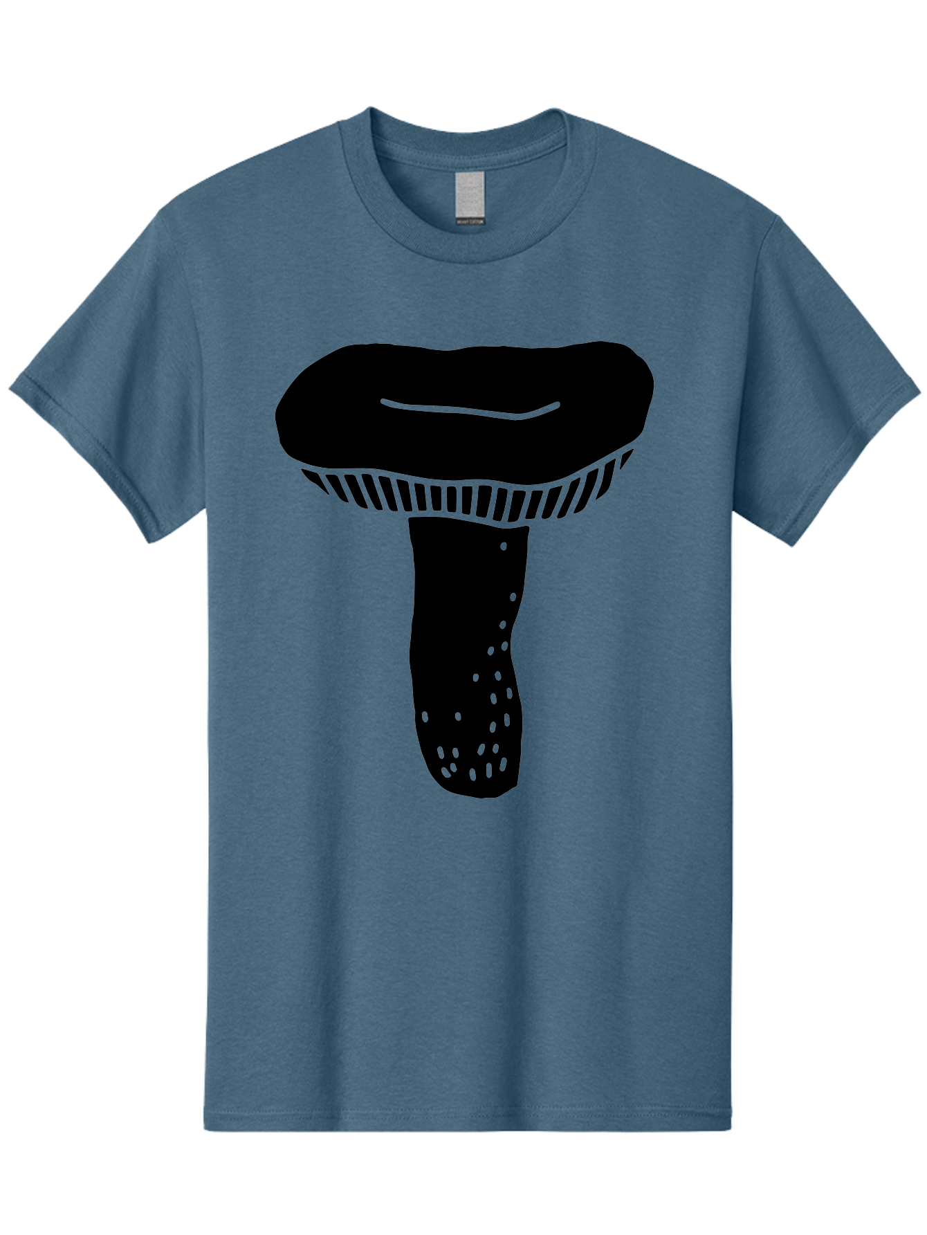 Mushroom Men'S Graphic Tee, 100% Cotton, Comfortable Casual Summer Wear, Machine Washable, Black Mushroom, Simple Design, Minimalist Art, Fungal Illustration, Stylized Fungus, Green Accents, Abstract Shape, Modern Graphics, -  Aaa608 11