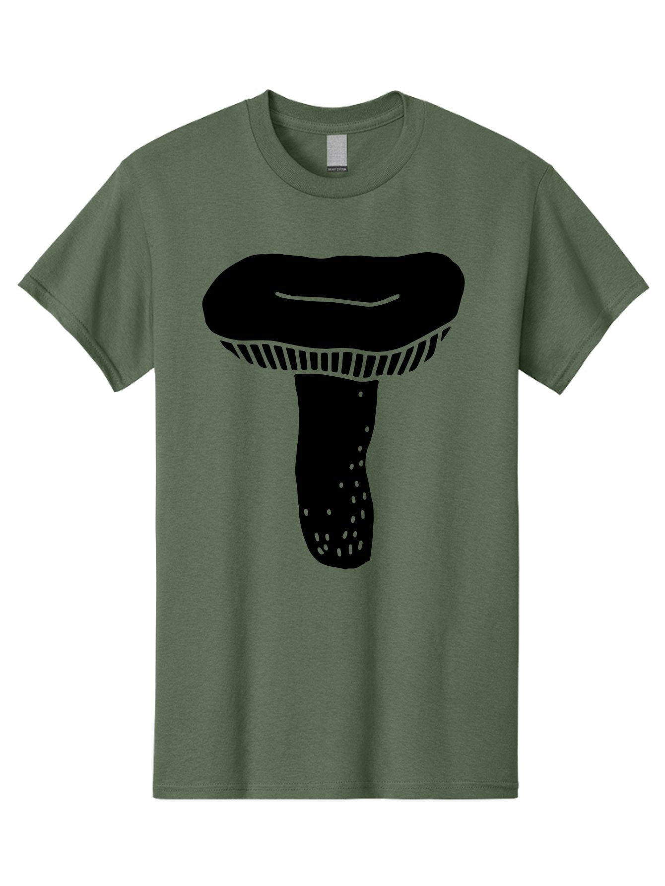 Mushroom Men'S Graphic Tee, 100% Cotton, Comfortable Casual Summer Wear, Machine Washable, Black Mushroom, Simple Design, Minimalist Art, Fungal Illustration, Stylized Fungus, Green Accents, Abstract Shape, Modern Graphics, -  Aaa608 12