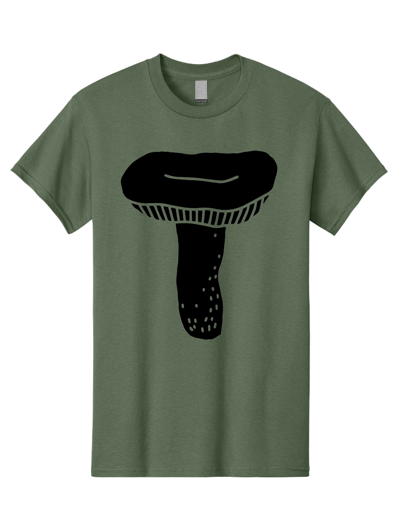 Mushroom Men'S Graphic Tee, 100% Cotton, Comfortable Casual Summer Wear, Machine Washable, Black Mushroom, Simple Design, Minimalist Art, Fungal Illustration, Stylized Fungus, Green Accents, Abstract Shape, Modern Graphics, -  Aaa608 15