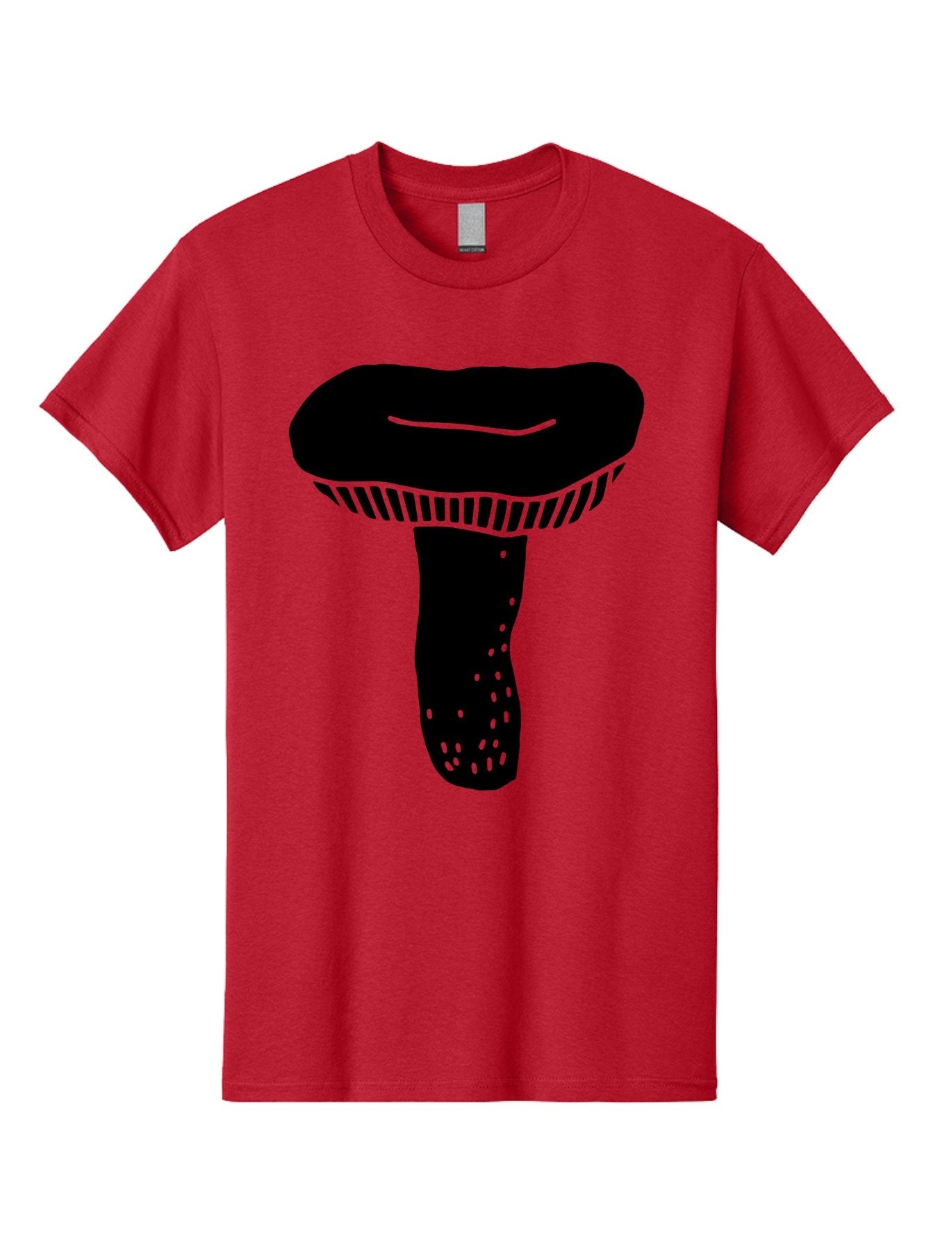 Mushroom Men'S Graphic Tee, 100% Cotton, Comfortable Casual Summer Wear, Machine Washable, Black Mushroom, Simple Design, Minimalist Art, Fungal Illustration, Stylized Fungus, Green Accents, Abstract Shape, Modern Graphics, -  Aaa608 13