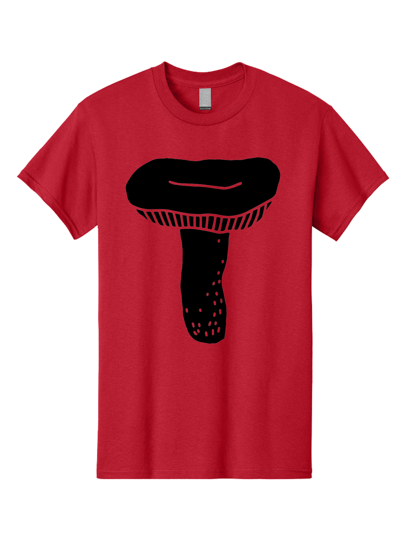Mushroom Men'S Graphic Tee, 100% Cotton, Comfortable Casual Summer Wear, Machine Washable, Black Mushroom, Simple Design, Minimalist Art, Fungal Illustration, Stylized Fungus, Green Accents, Abstract Shape, Modern Graphics, -  Aaa608 23