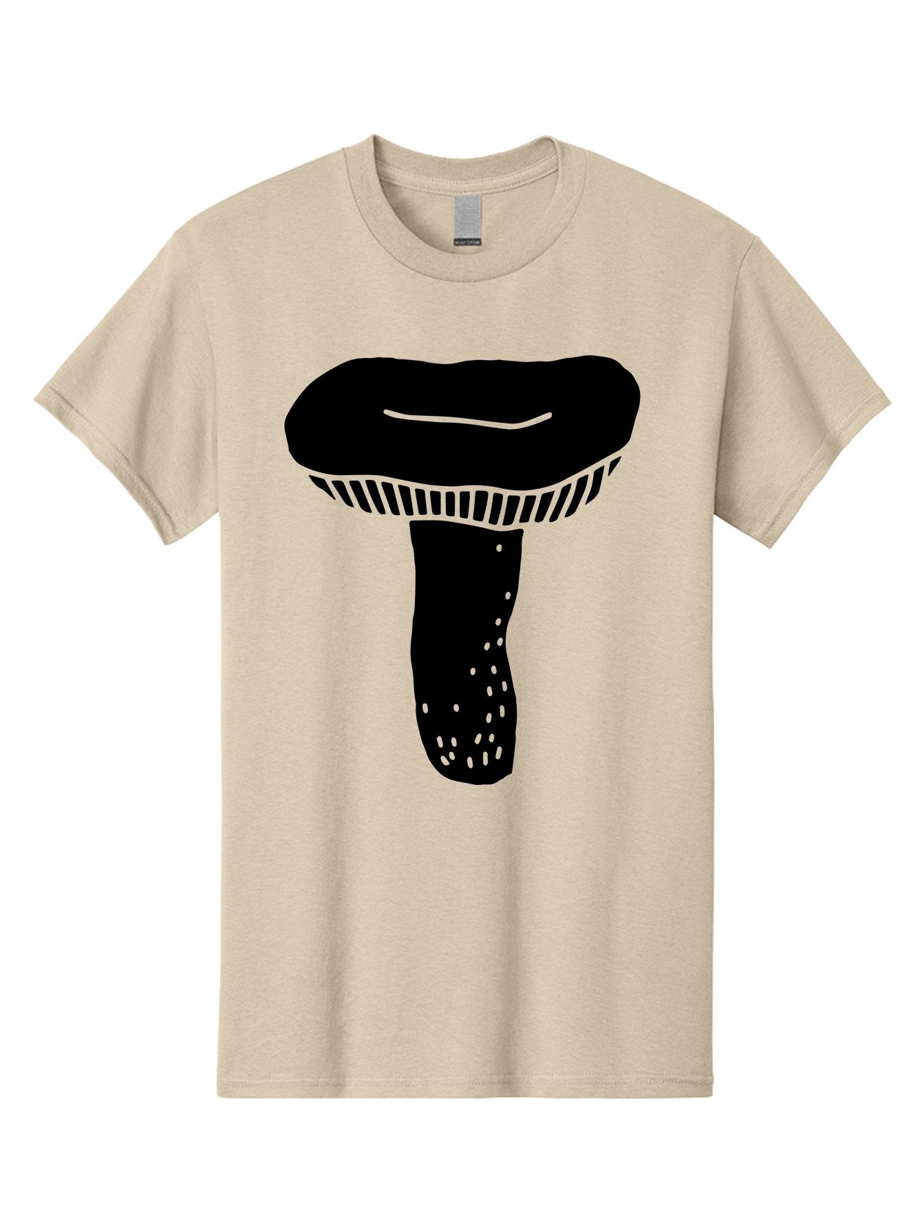 Mushroom Men'S Graphic Tee, 100% Cotton, Comfortable Casual Summer Wear, Machine Washable, Black Mushroom, Simple Design, Minimalist Art, Fungal Illustration, Stylized Fungus, Green Accents, Abstract Shape, Modern Graphics, -  Aaa608 4