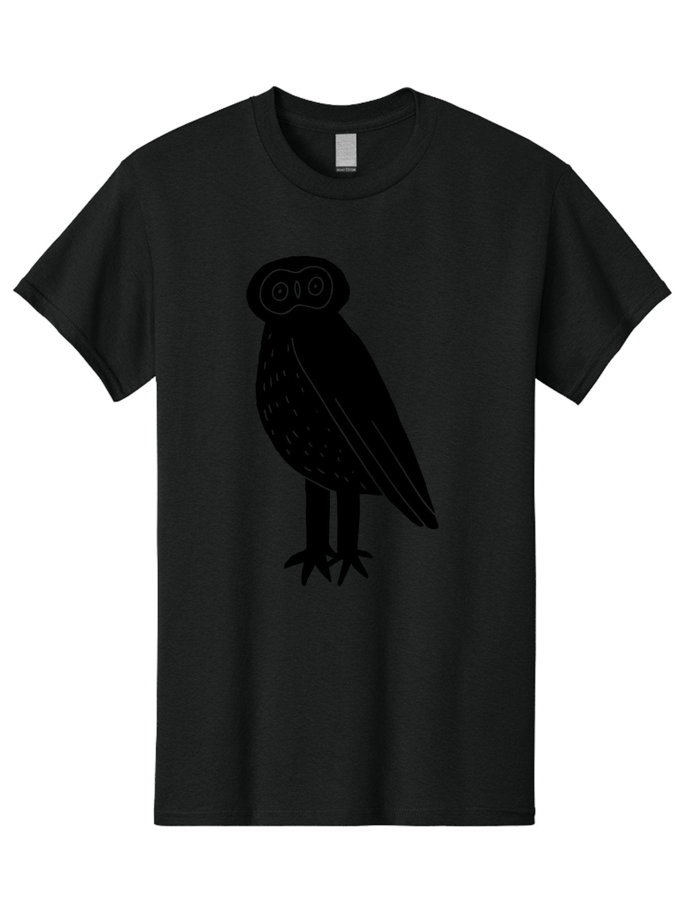 Owl Men'S Graphic Tee, 100% Cotton, Comfortable Casual Summer Wear, Machine Washable, Owl Silhouette, Minimalist Design, Simple Art, Black And Green, Wildlife Illustration, Nocturnal Bird, Abstract Owl -  Aaa609 9