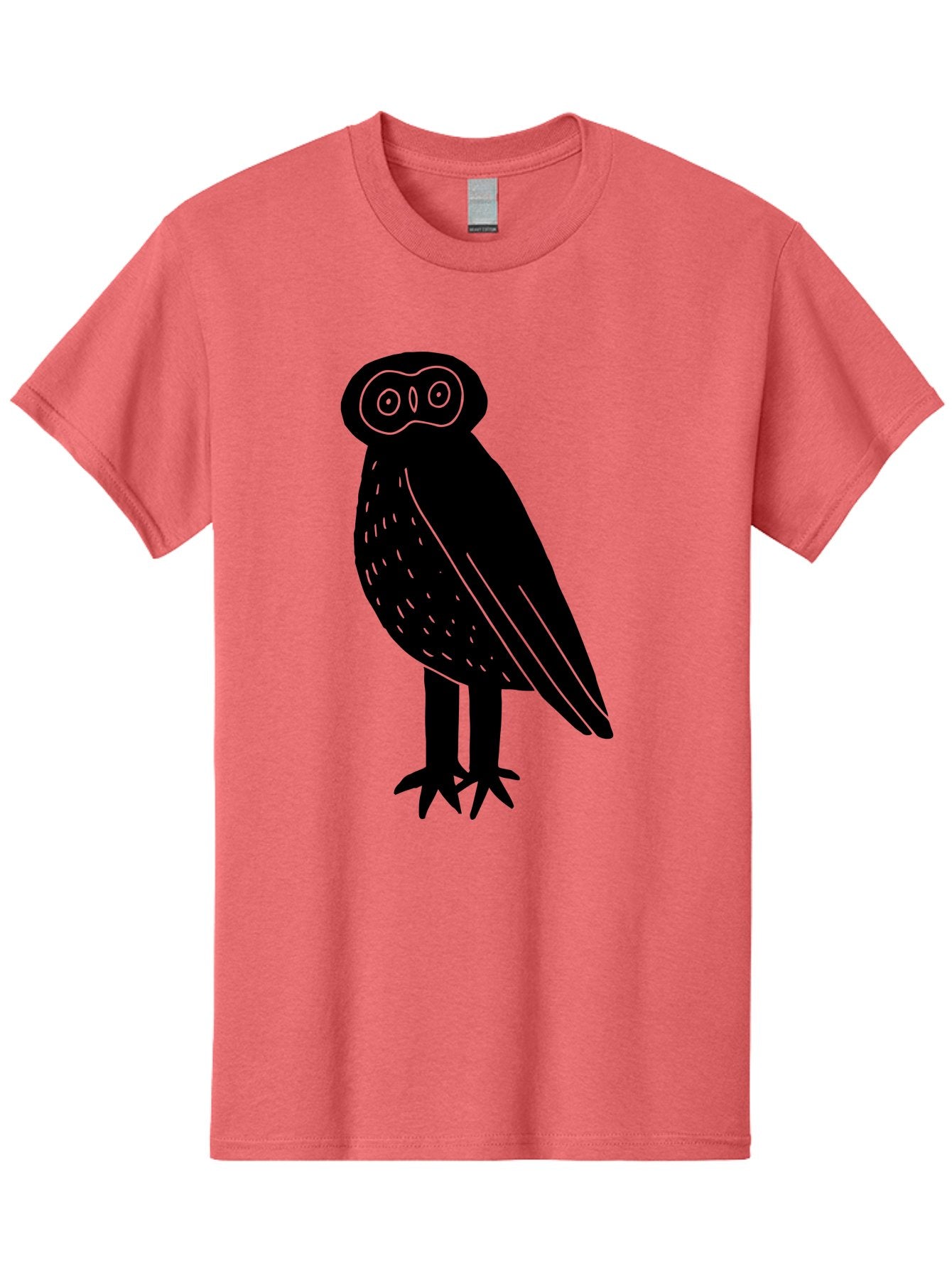 Owl Men'S Graphic Tee, 100% Cotton, Comfortable Casual Summer Wear, Machine Washable, Owl Silhouette, Minimalist Design, Simple Art, Black And Green, Wildlife Illustration, Nocturnal Bird, Abstract Owl -  Aaa609 7