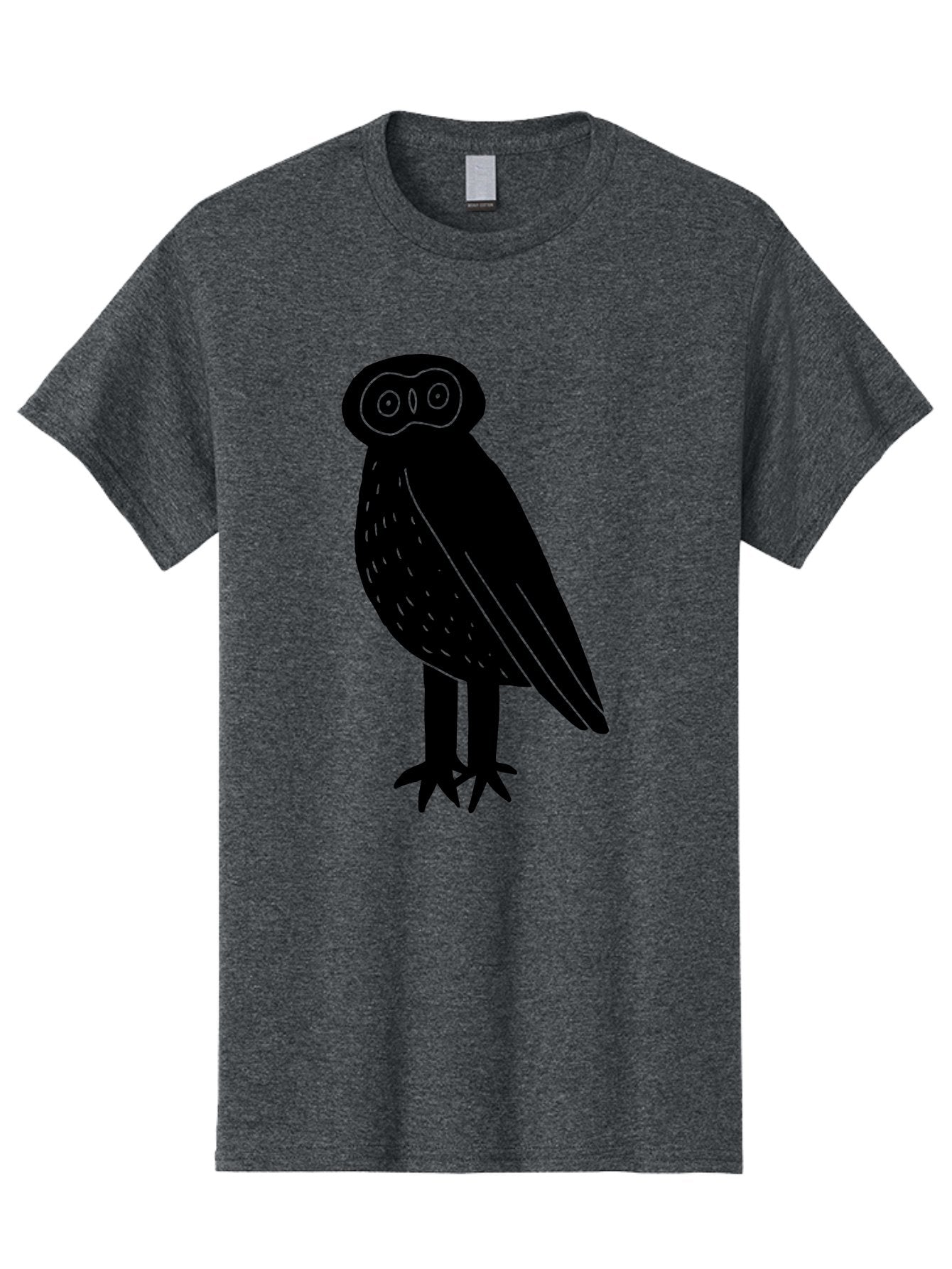 Owl Men'S Graphic Tee, 100% Cotton, Comfortable Casual Summer Wear, Machine Washable, Owl Silhouette, Minimalist Design, Simple Art, Black And Green, Wildlife Illustration, Nocturnal Bird, Abstract Owl -  Aaa609 13