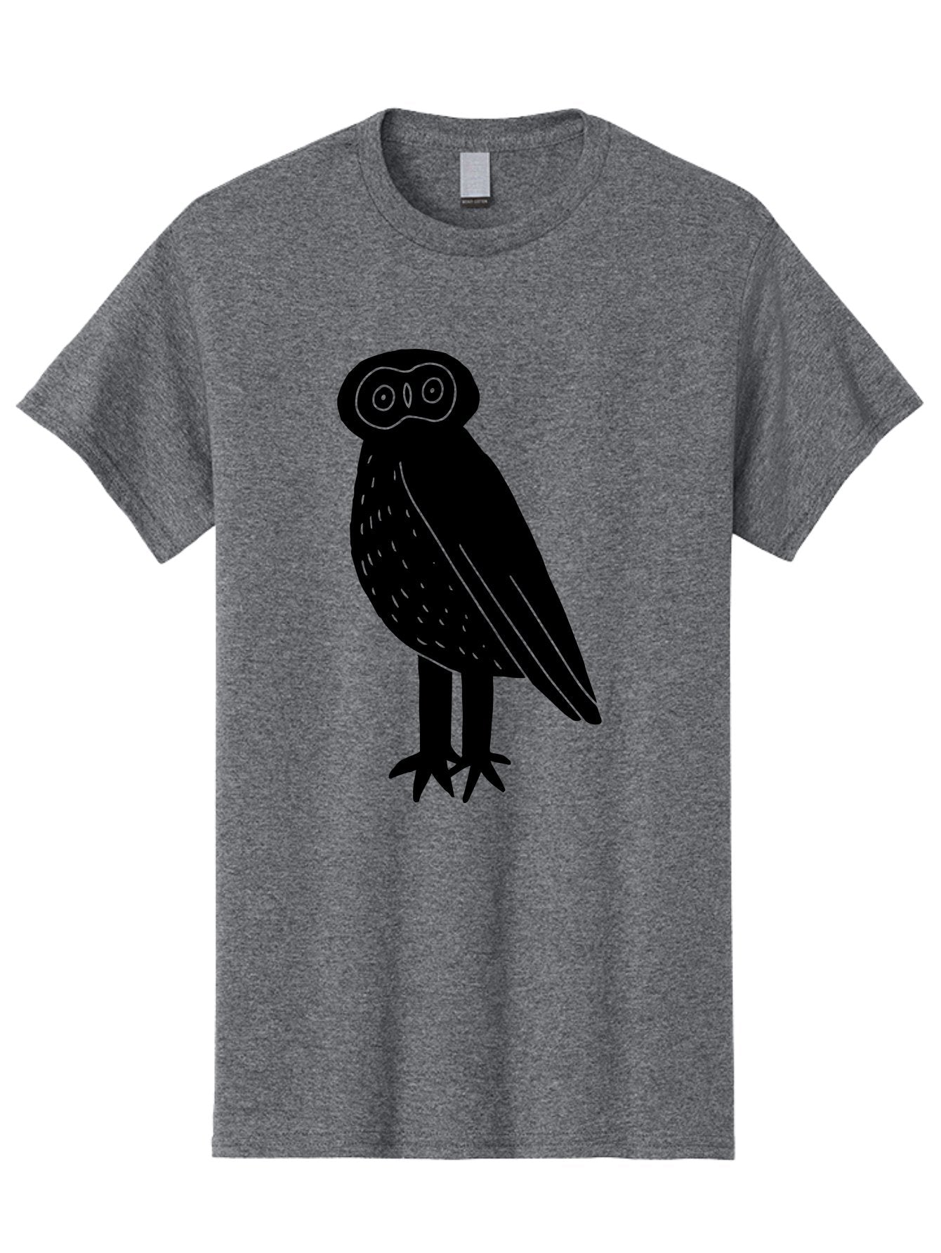 Owl Men'S Graphic Tee, 100% Cotton, Comfortable Casual Summer Wear, Machine Washable, Owl Silhouette, Minimalist Design, Simple Art, Black And Green, Wildlife Illustration, Nocturnal Bird, Abstract Owl -  Aaa609 12