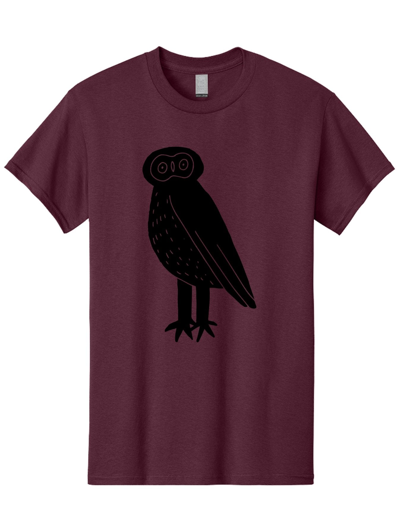 Owl Men'S Graphic Tee, 100% Cotton, Comfortable Casual Summer Wear, Machine Washable, Owl Silhouette, Minimalist Design, Simple Art, Black And Green, Wildlife Illustration, Nocturnal Bird, Abstract Owl -  Aaa609 14