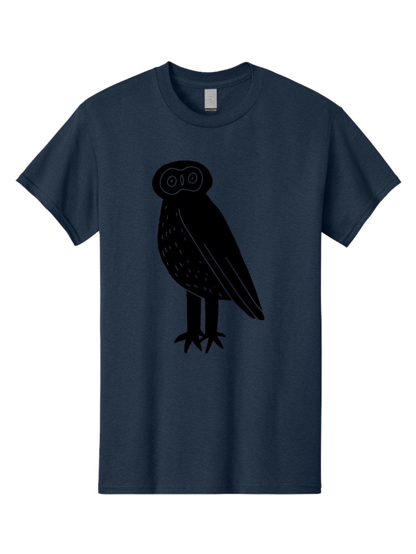 Owl Men'S Graphic Tee, 100% Cotton, Comfortable Casual Summer Wear, Machine Washable, Owl Silhouette, Minimalist Design, Simple Art, Black And Green, Wildlife Illustration, Nocturnal Bird, Abstract Owl -  Aaa609 5