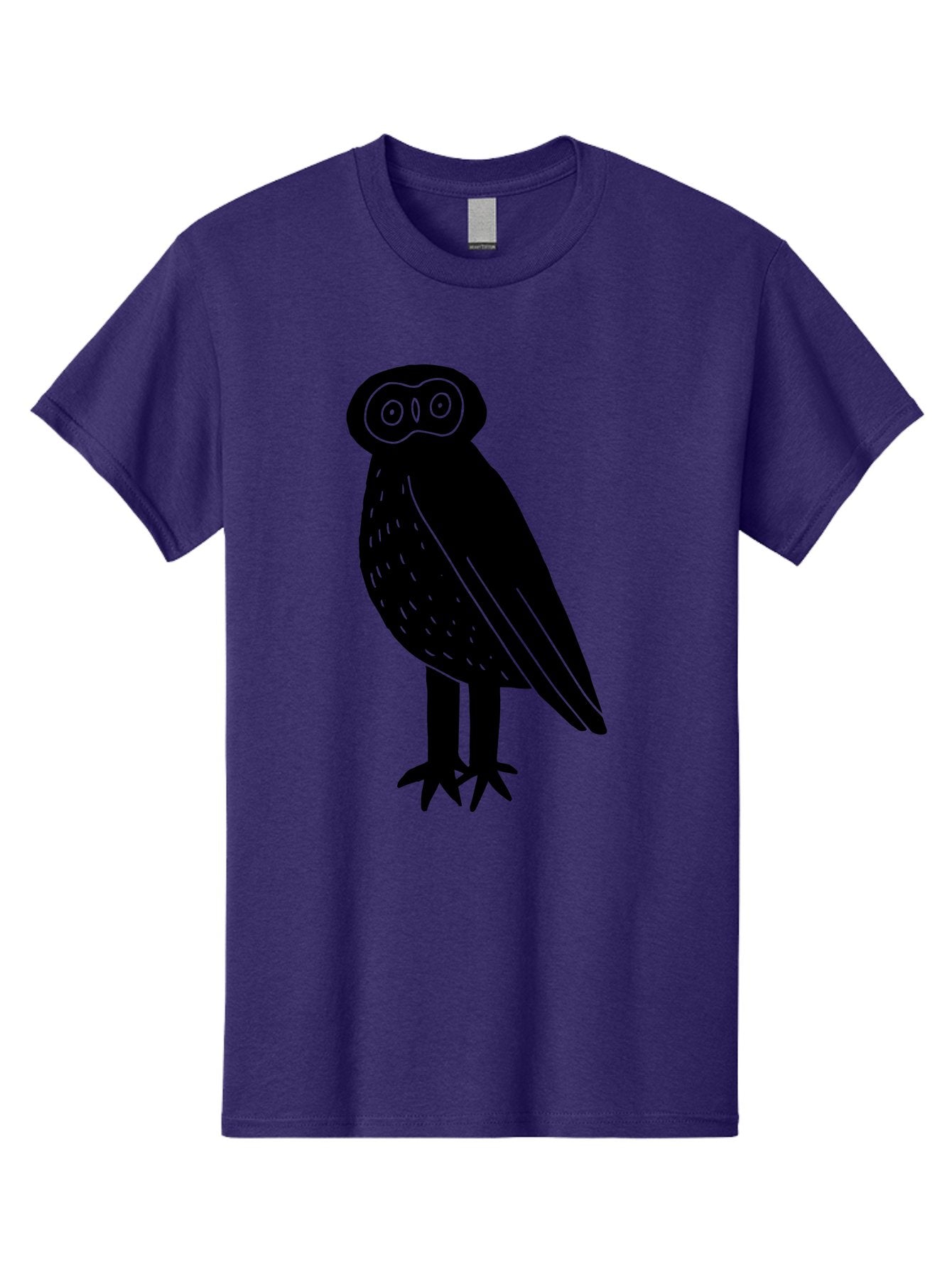 Owl Men'S Graphic Tee, 100% Cotton, Comfortable Casual Summer Wear, Machine Washable, Owl Silhouette, Minimalist Design, Simple Art, Black And Green, Wildlife Illustration, Nocturnal Bird, Abstract Owl -  Aaa609 10